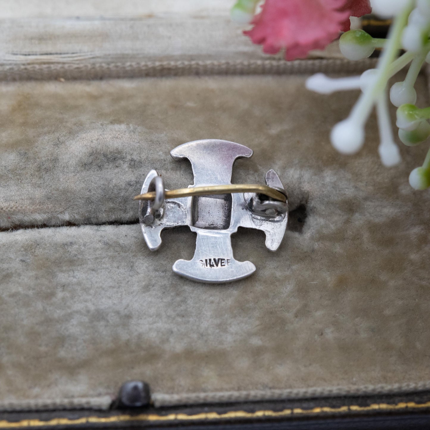 Vintage Sterling Silver Celtic Rounded Cross Brooch - Scottish Celtic Cross Jewellery | Unisex Gift