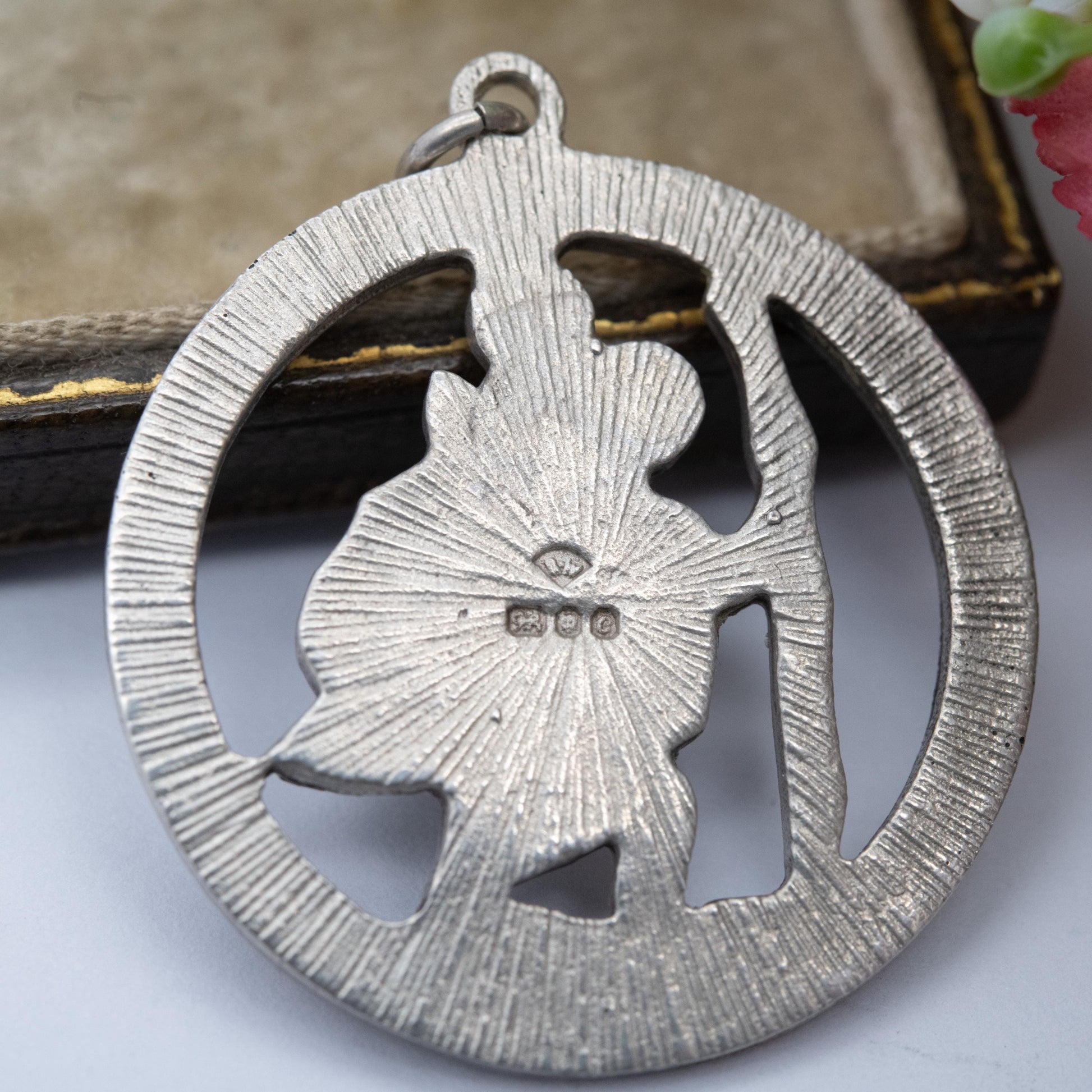 Vintage Sterling Silver St. Christopher Pendant - Large Openwork Design | Saint of Travelling | Christian Religious Jewellery Gift