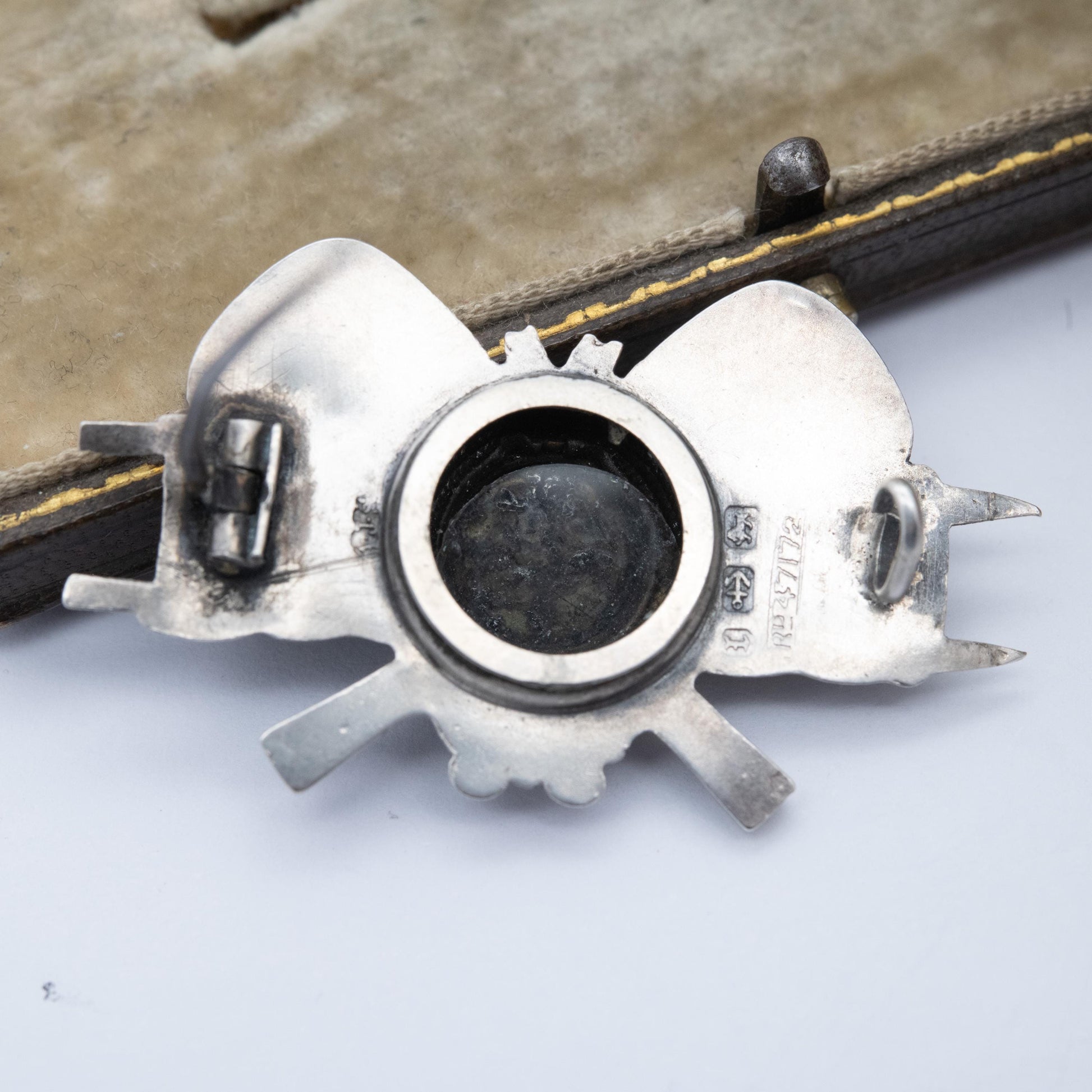 Antique Victorian Sterling Silver Tennis Locket Brooch - Crossed Rackets Net and Hat Design | Sentimental Jewellery