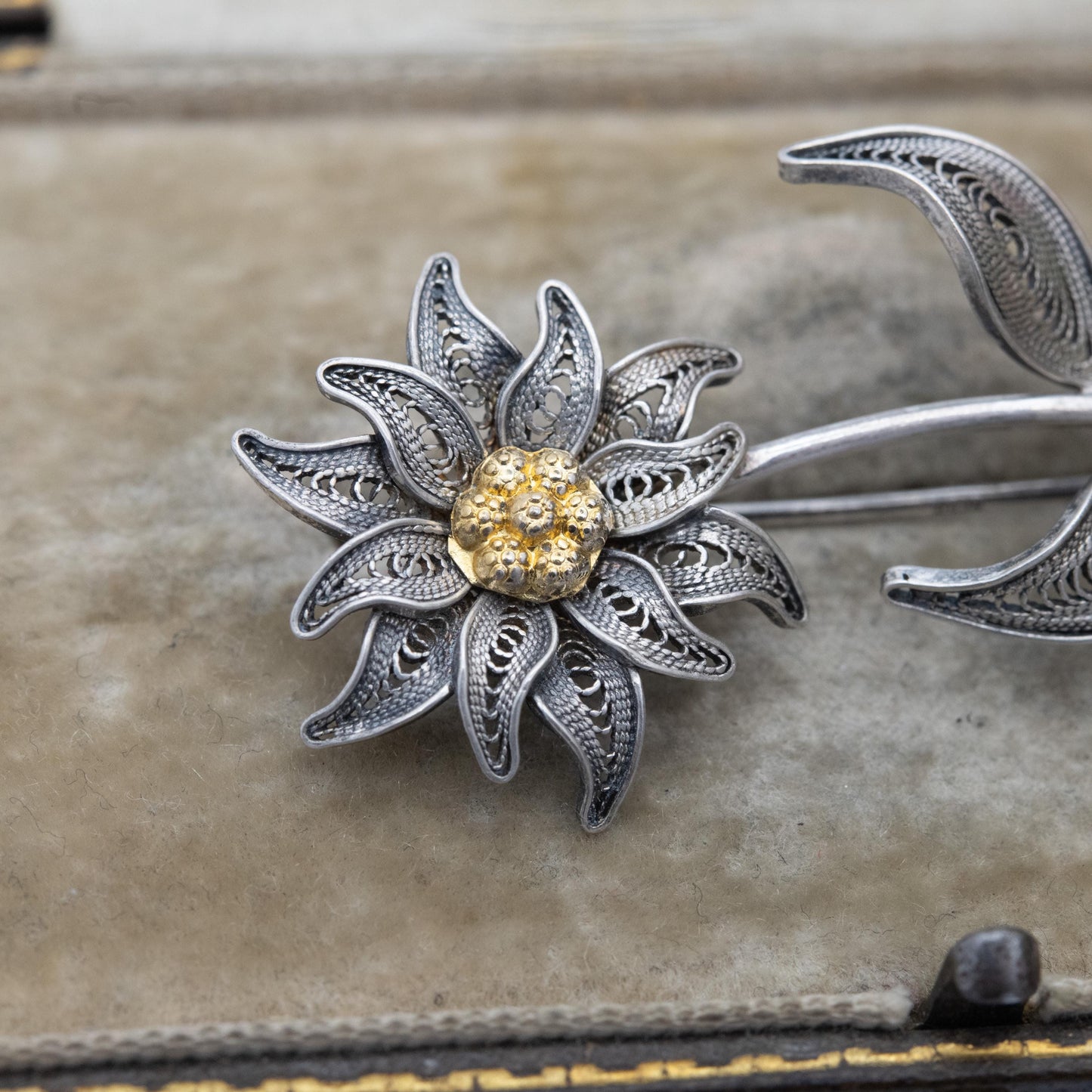Vintage Sterling Silver Filigree Flower Brooch - Openwork Beaded Floral Design | Statement Jewellery | Gift for Her | Gift for Mother
