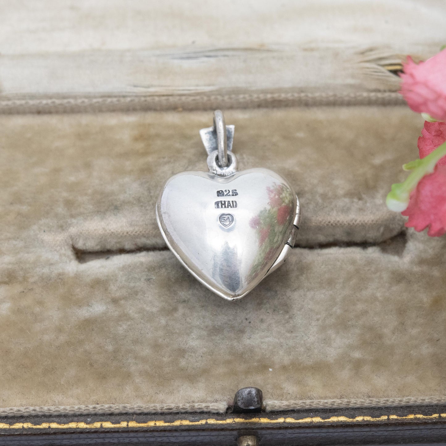 Sterling Silver Marcasite & Amethyst Heart Locket Pendant - Thai | Ornate | Love Heart | Pretty Gift for Her Necklace