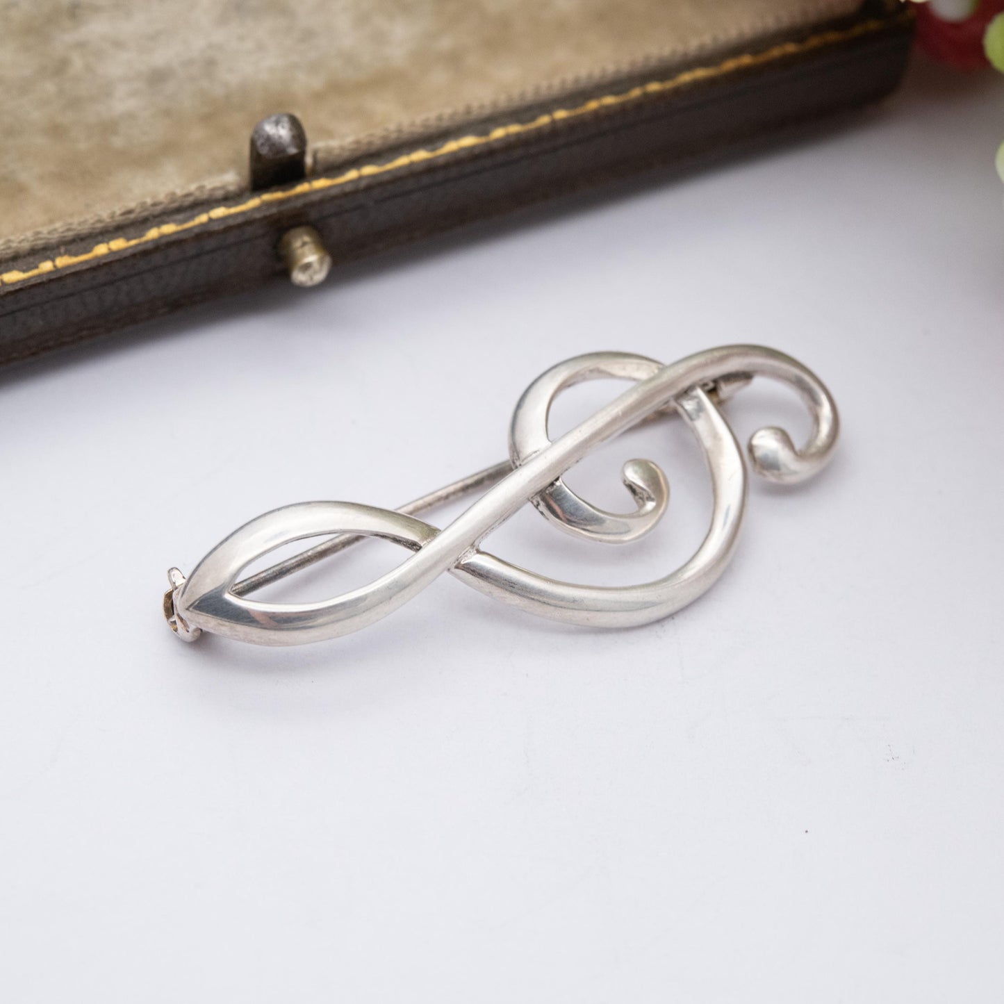Vintage Sterling Silver Treble Clef Brooch - Music Lover | Musical Note Jewellery