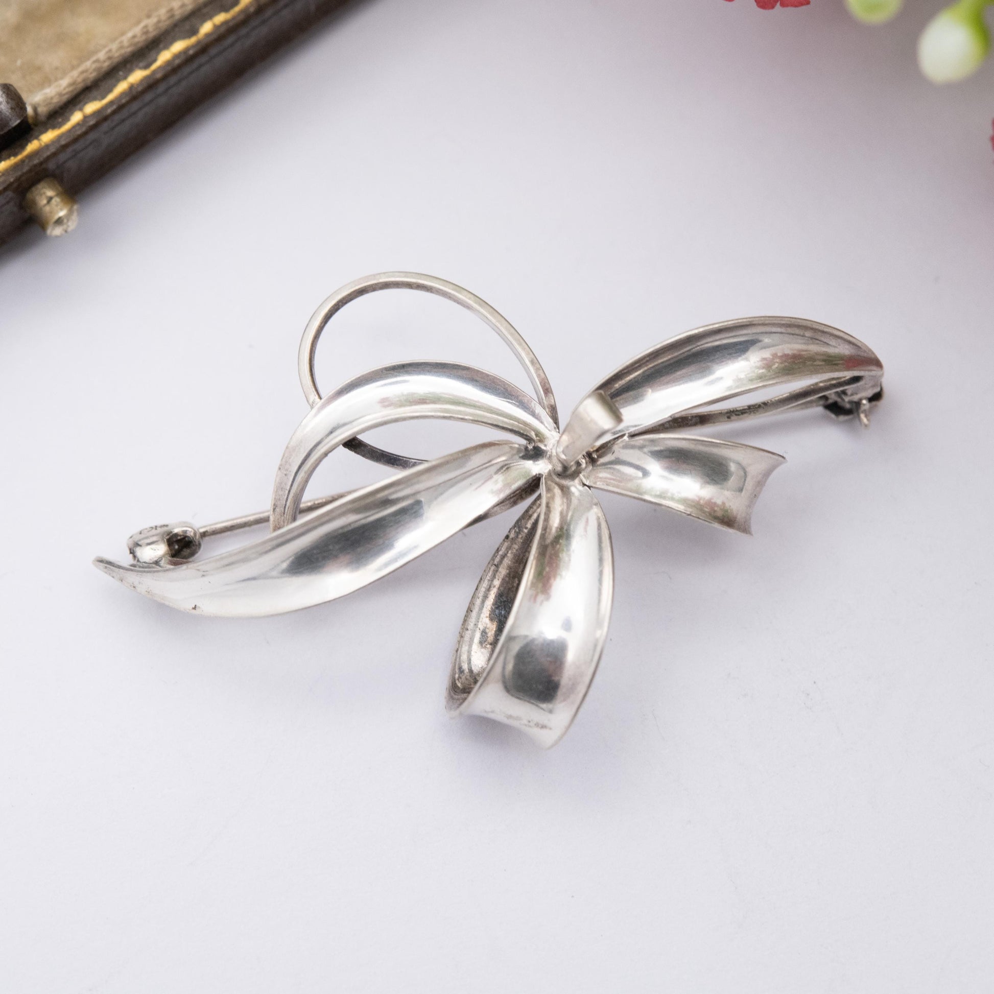 Vintage Kollmar and Jourdan Sterling Silver Flower Brooch - Mid-Century Designer Jewellery | Modernist Lily