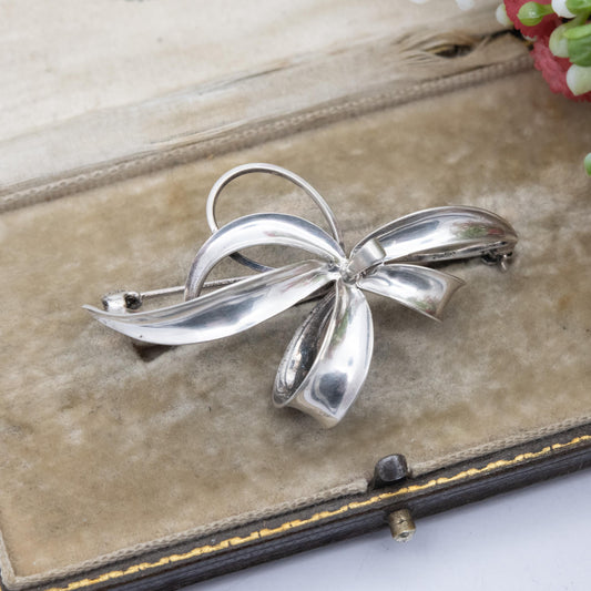 Vintage Kollmar and Jourdan Sterling Silver Flower Brooch - Mid-Century Designer Jewellery | Modernist Lily
