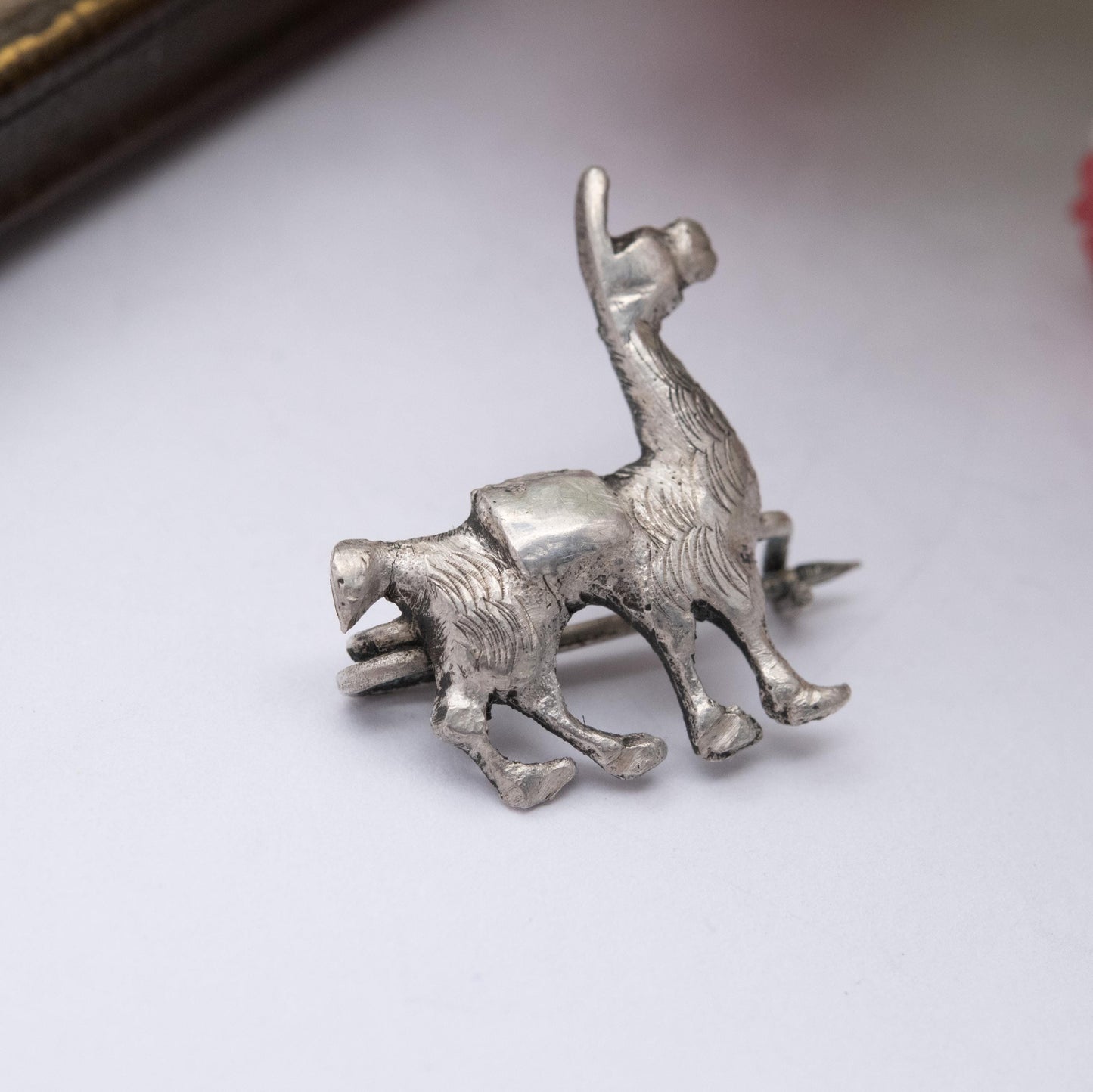 Vintage Sterling Silver Llama Brooch - Peru Silver Animal | Textured Silver Alpaca | Peruvian Souvenir Gift