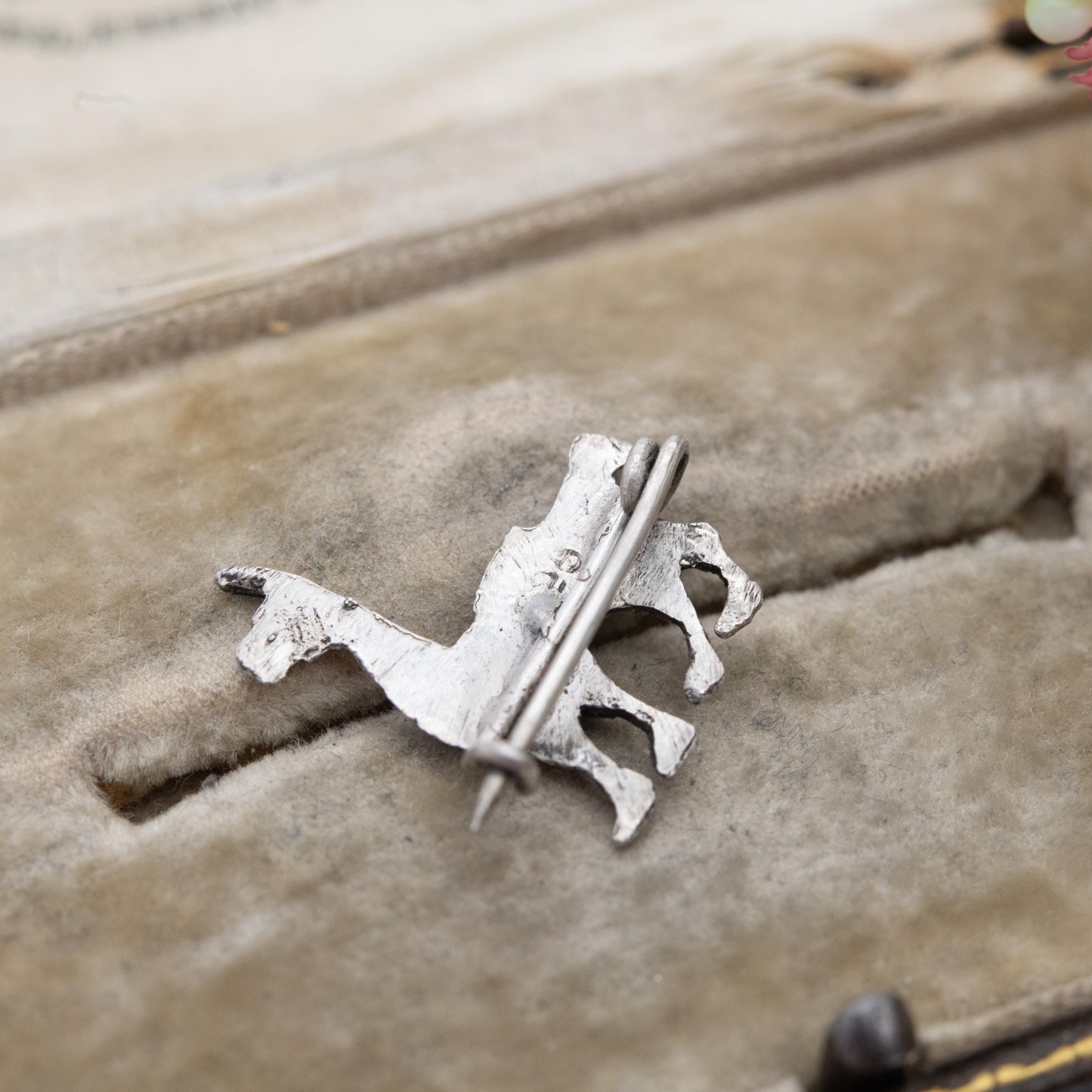 Vintage Sterling Silver Llama Brooch - Peru Silver Animal | Textured Silver Alpaca | Peruvian Souvenir Gift