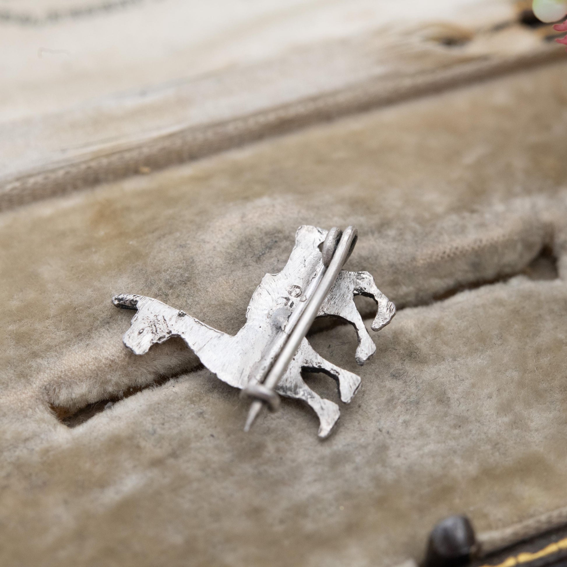 Vintage Sterling Silver Llama Brooch - Peru Silver Animal | Textured Silver Alpaca | Peruvian Souvenir Gift