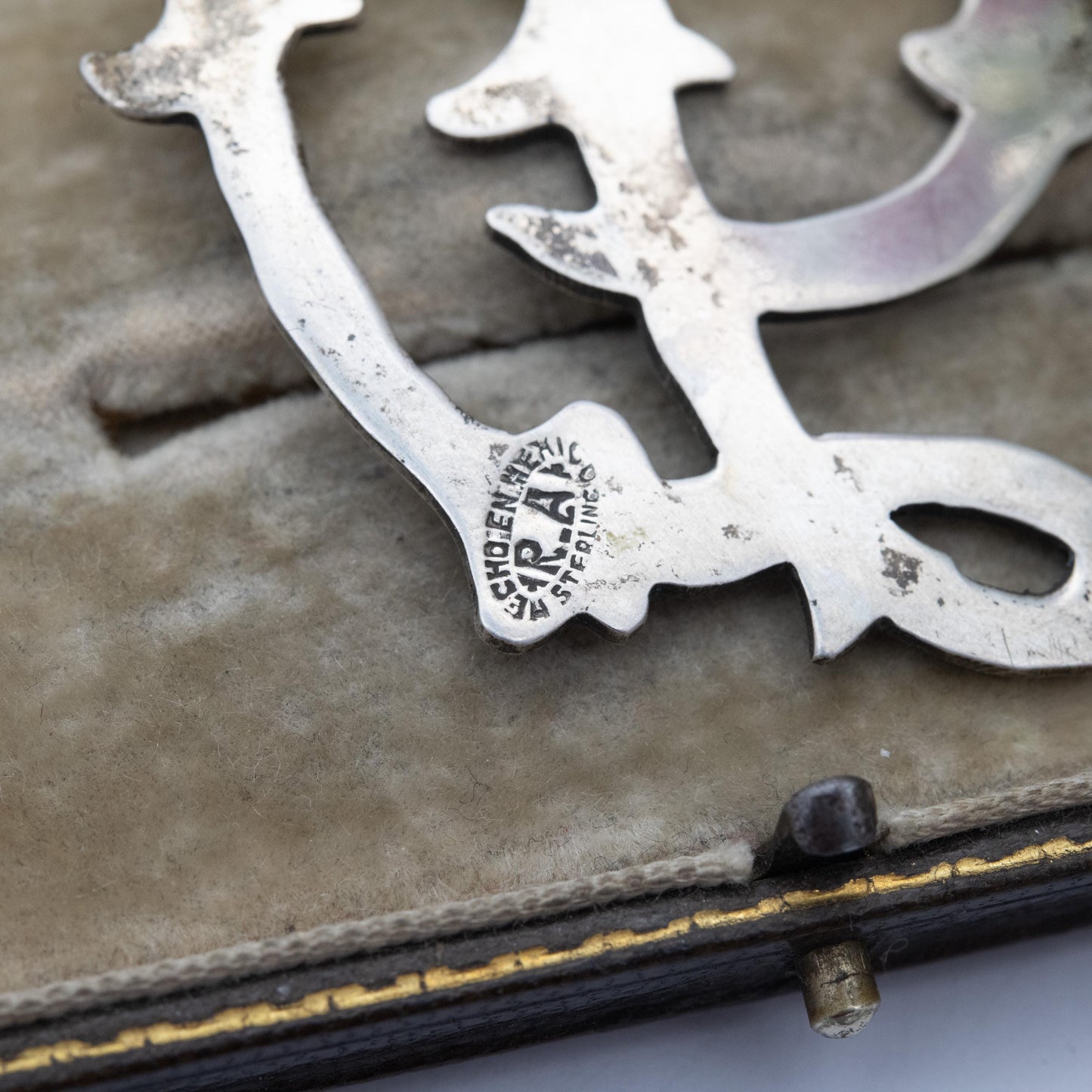 Vintage Mexican Sterling Silver D Initial Brooch - Ornate D Pin | Unisex Gift