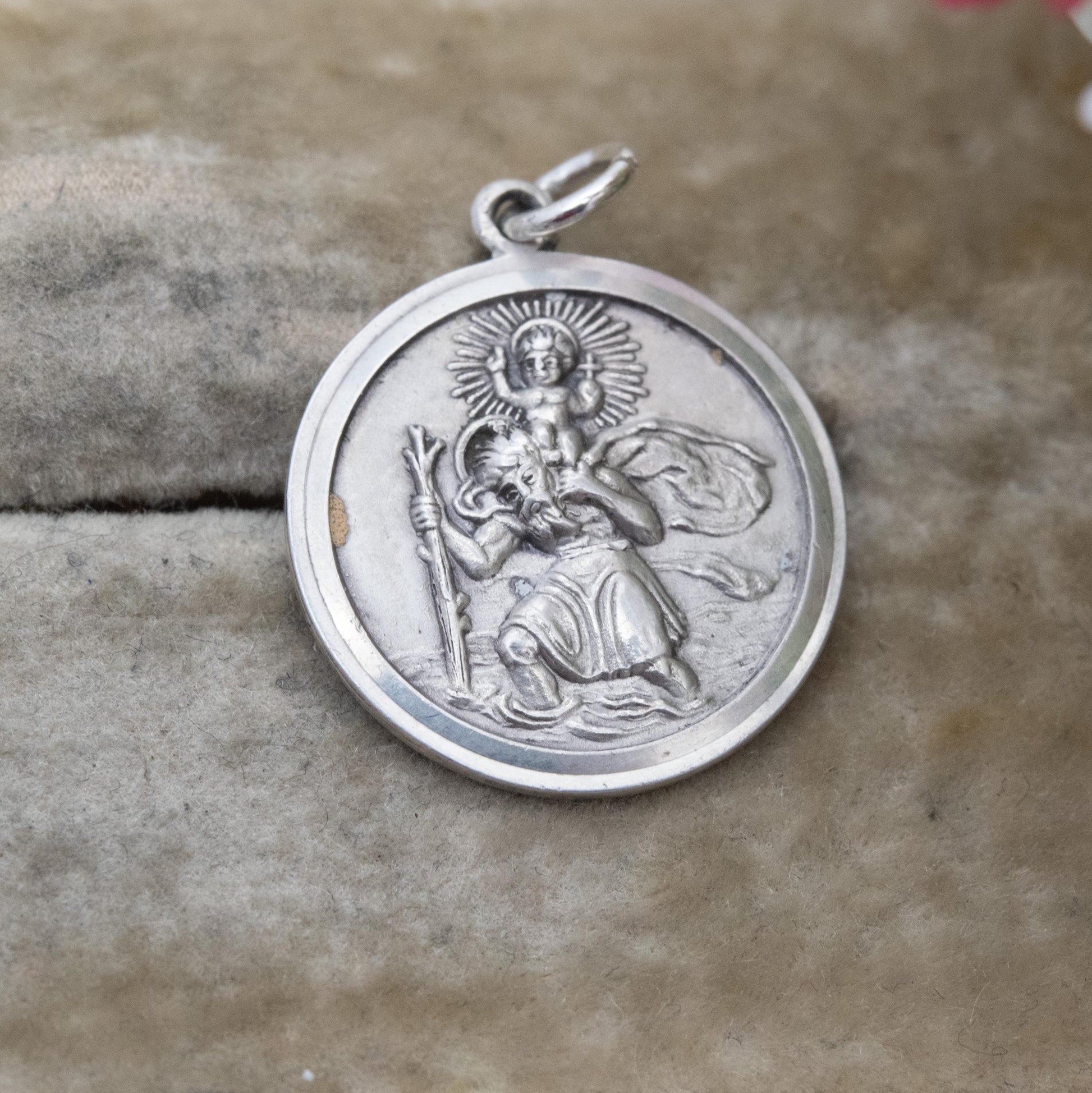 Vintage Georg Jensen Sterling Silver St. Christopher Pendant - Embossed Relief | Saint of Travelling