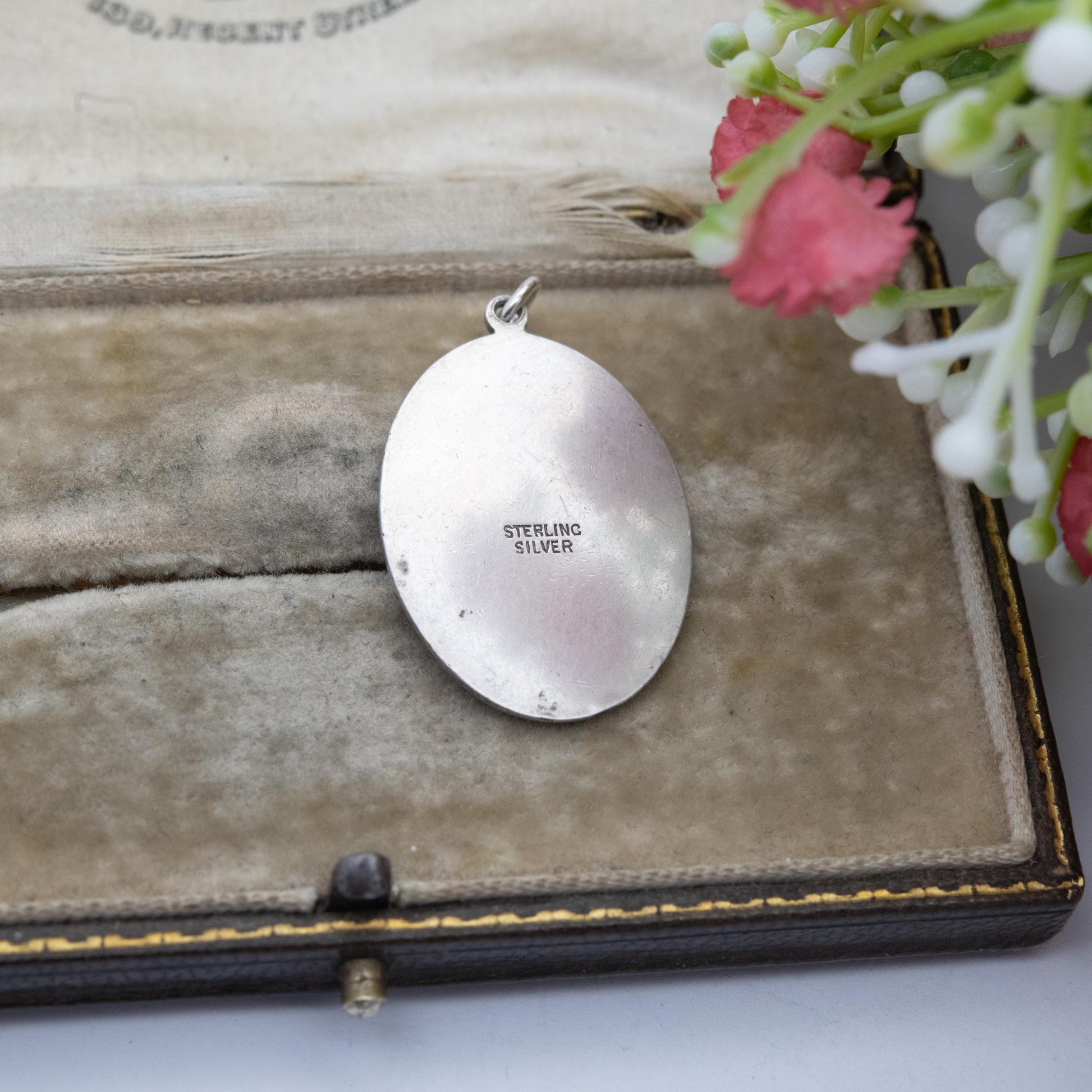 Vintage Sterling Silver St. Christopher Pendant - Oval Shape Patron Saint of Travelling