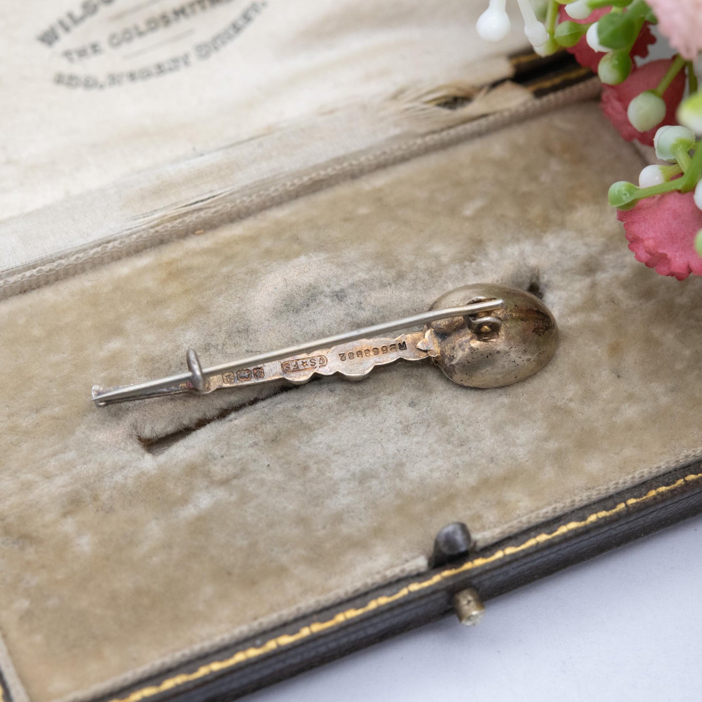 Antique Sterling Silver Gold Plated Anointing Spoon Brooch 1910 - King George V Commemoration Jewellery | Cornelius Saunders Frank Shephard