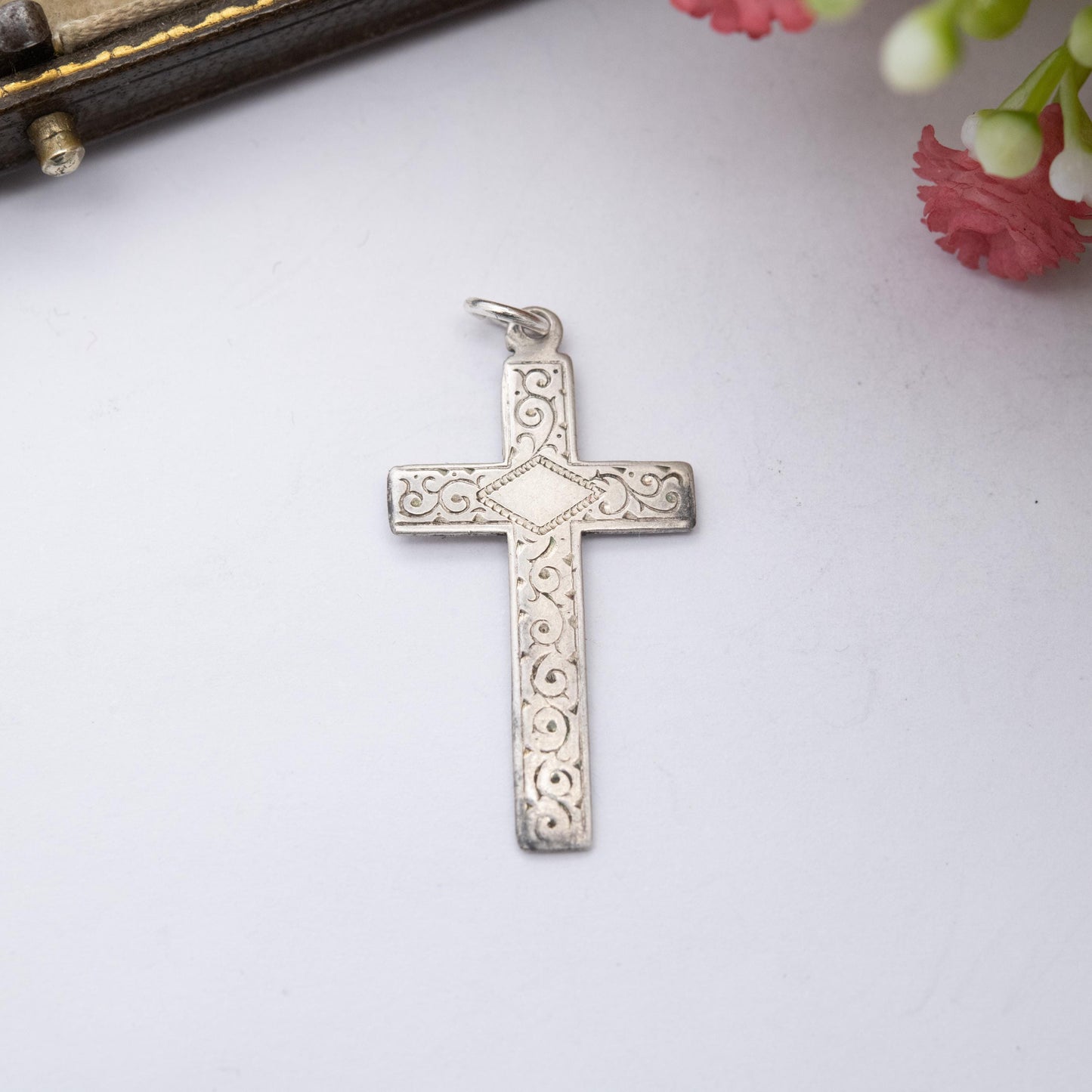 Vintage Sterling Silver Cross Pendant - Sweet Christening Jewellery Gift