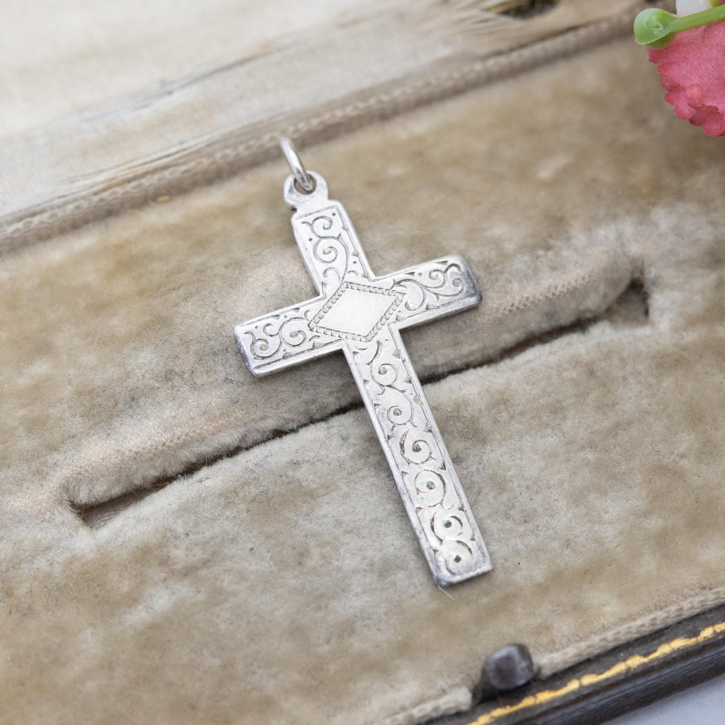 Vintage Sterling Silver Cross Pendant - Sweet Christening Jewellery Gift