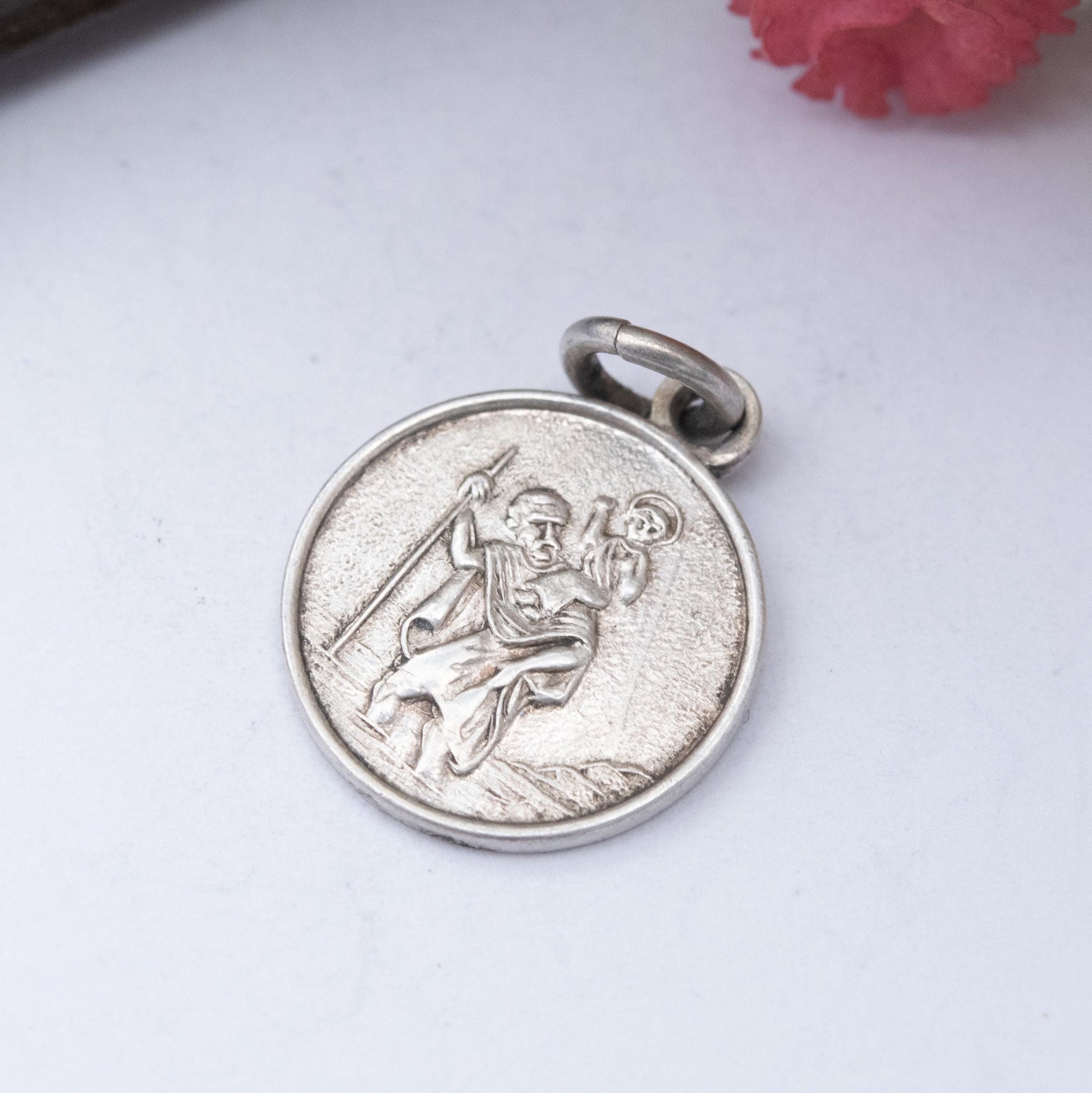 Vintage Georg Jensen Sterling Silver St. Christopher Pendant - Embossed Relief | Saint of Travelling