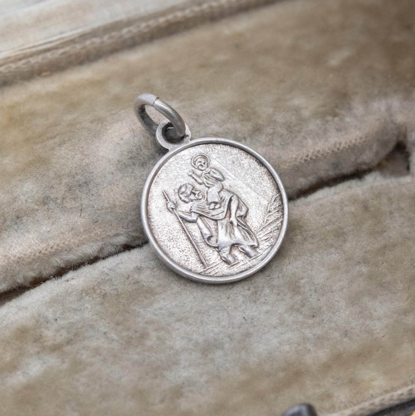 Vintage Georg Jensen Sterling Silver St. Christopher Pendant - Embossed Relief | Saint of Travelling