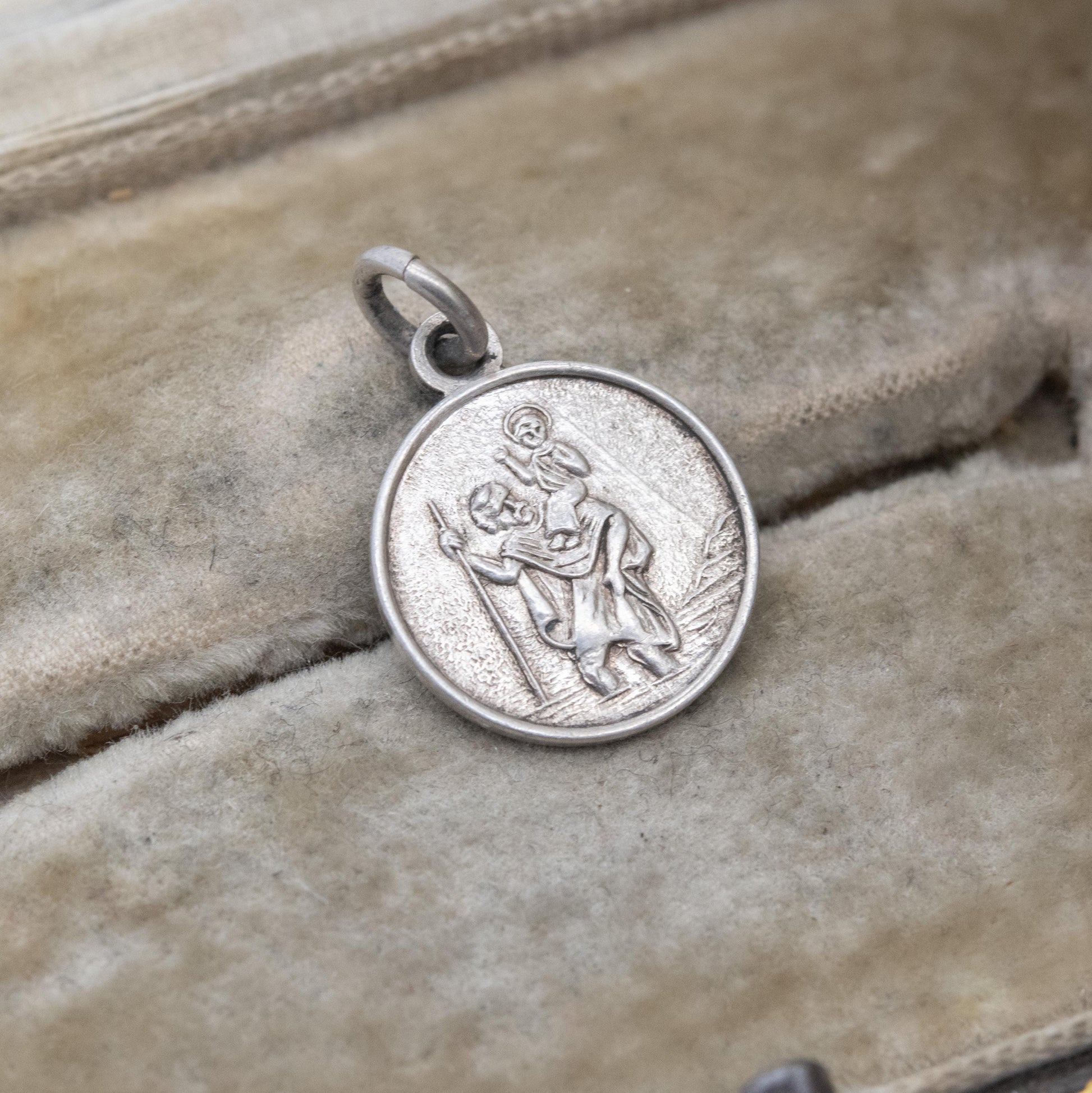 Vintage Georg Jensen Sterling Silver St. Christopher Pendant - Embossed Relief | Saint of Travelling