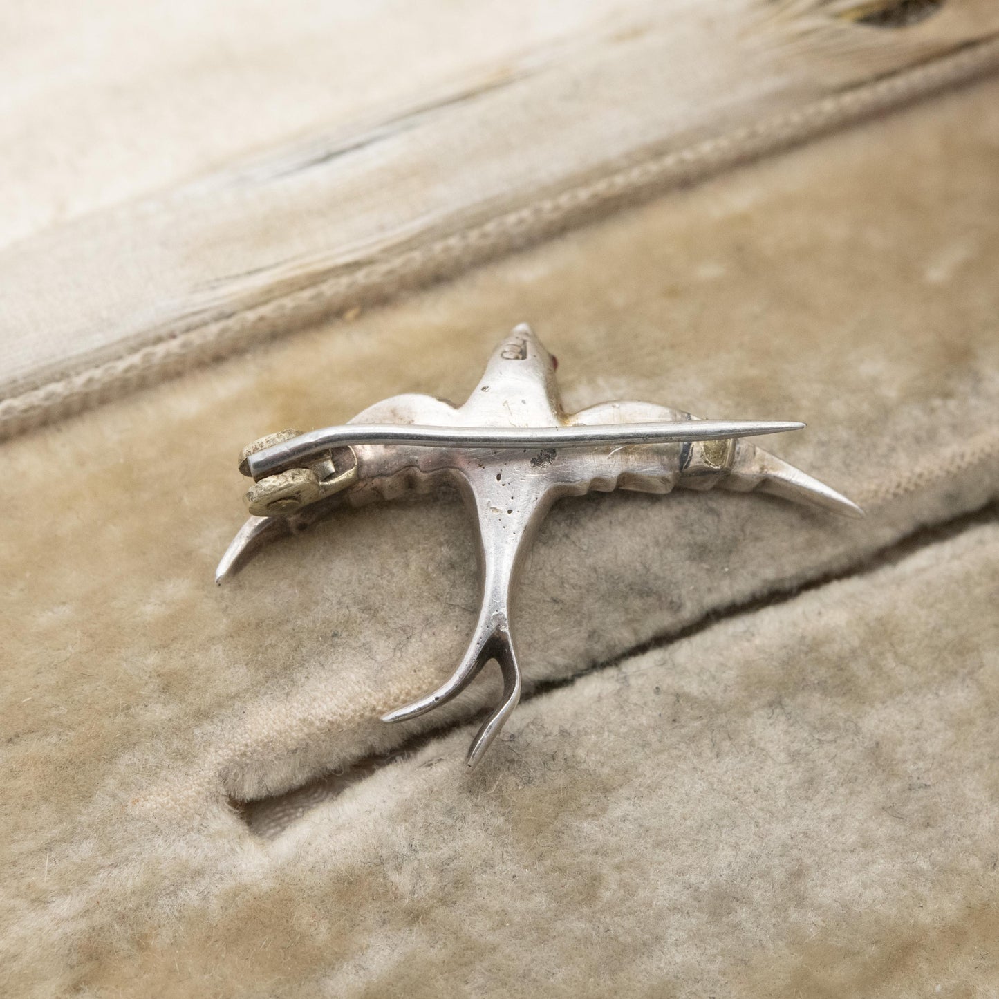 Antique Victorian Silver and Paste Swallow Brooch For RESTORATION
