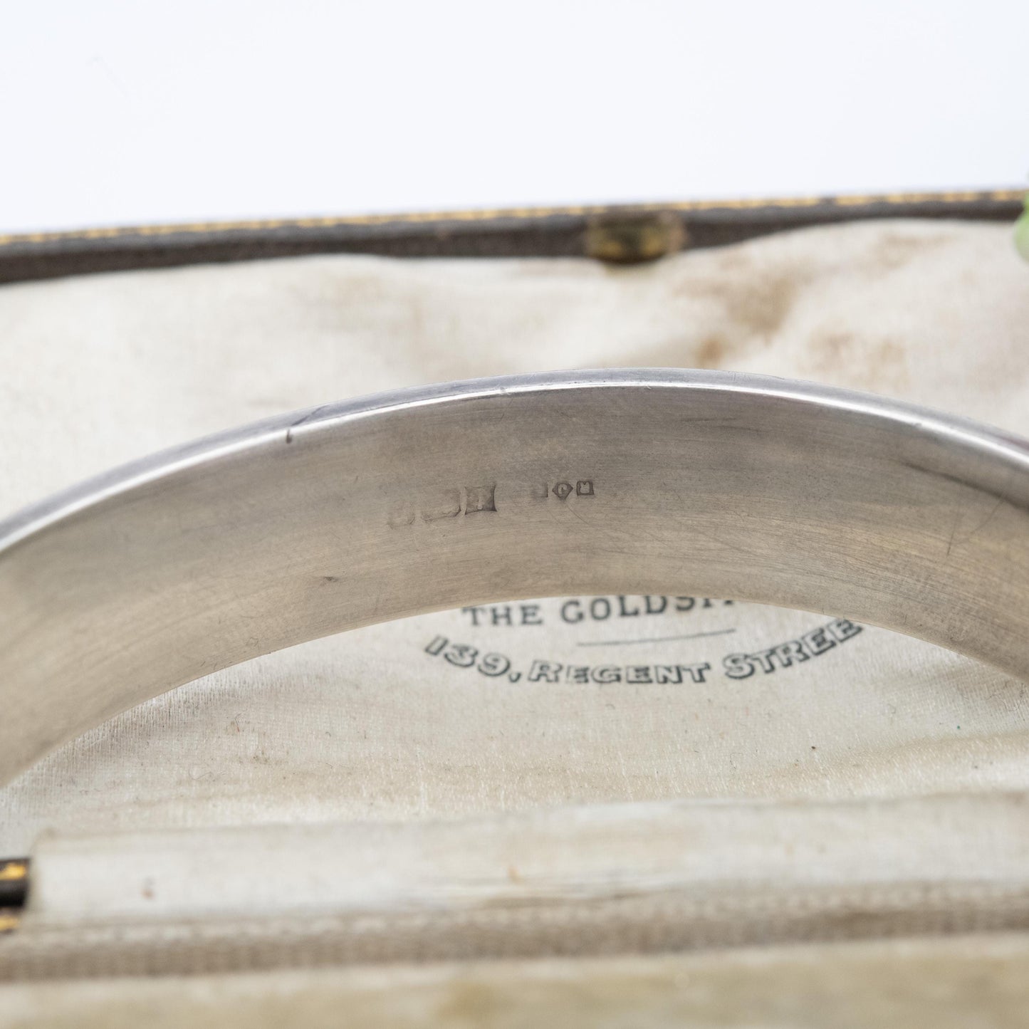 Vintage Sterling Silver Floral Engraved Bangle Bracelet 1976 - Chunky Victorian Aesthetic Scrolling Style with Safety Chain