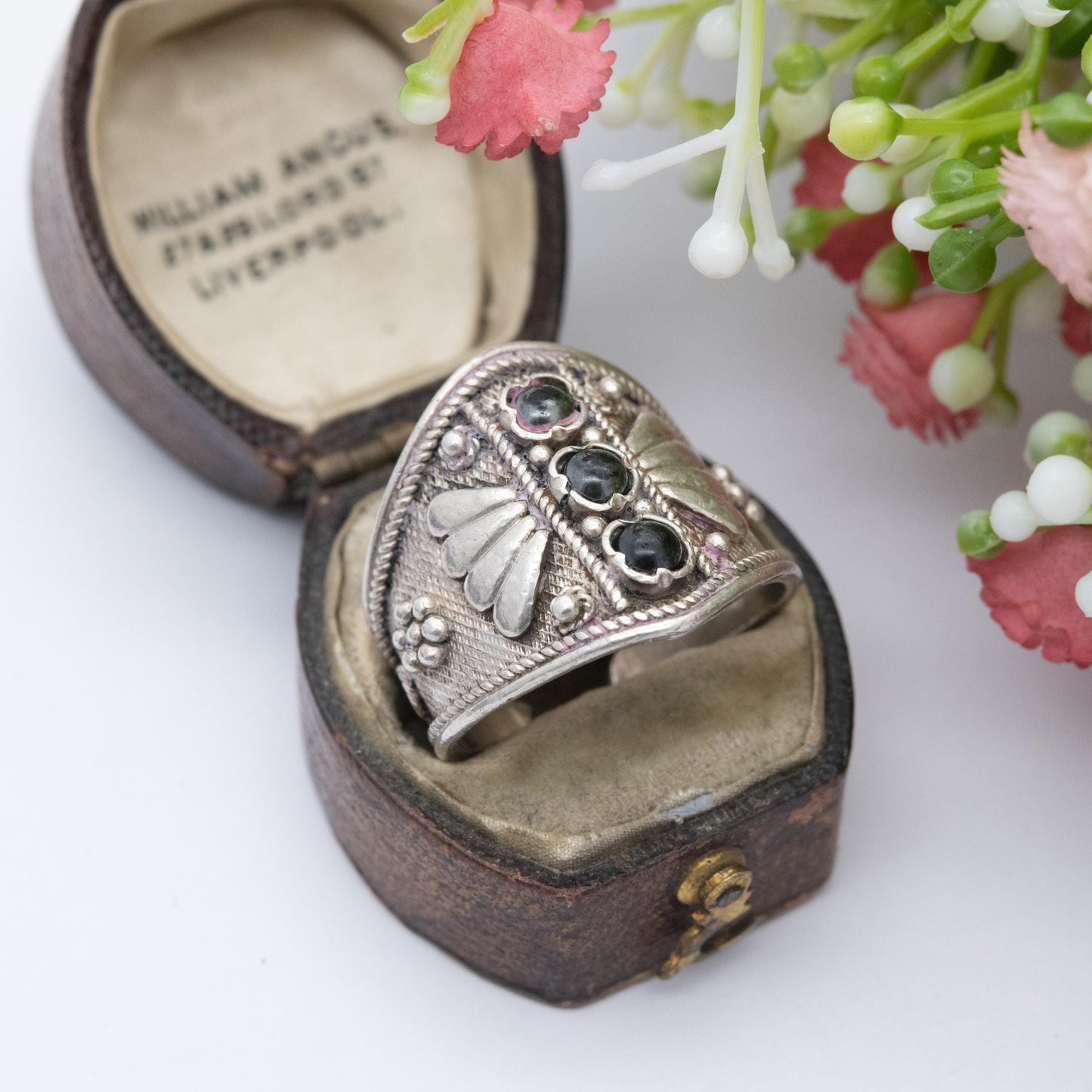 Vintage Sterling Silver Statement Ring with Open Band - Chunky Wire Work Cannetille Ring | UK Size - P | US Size - 7 3/4