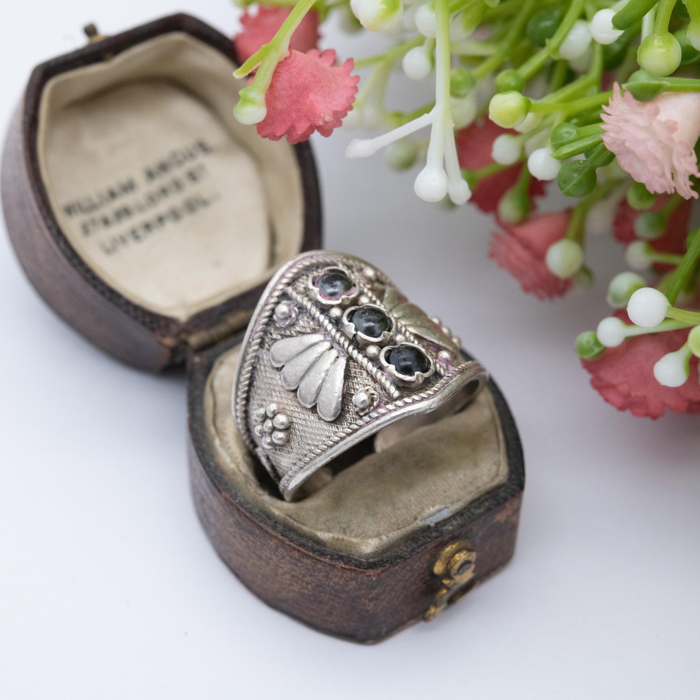 Vintage Sterling Silver Statement Ring with Open Band - Chunky Wire Work Cannetille Ring | UK Size - P | US Size - 7 3/4