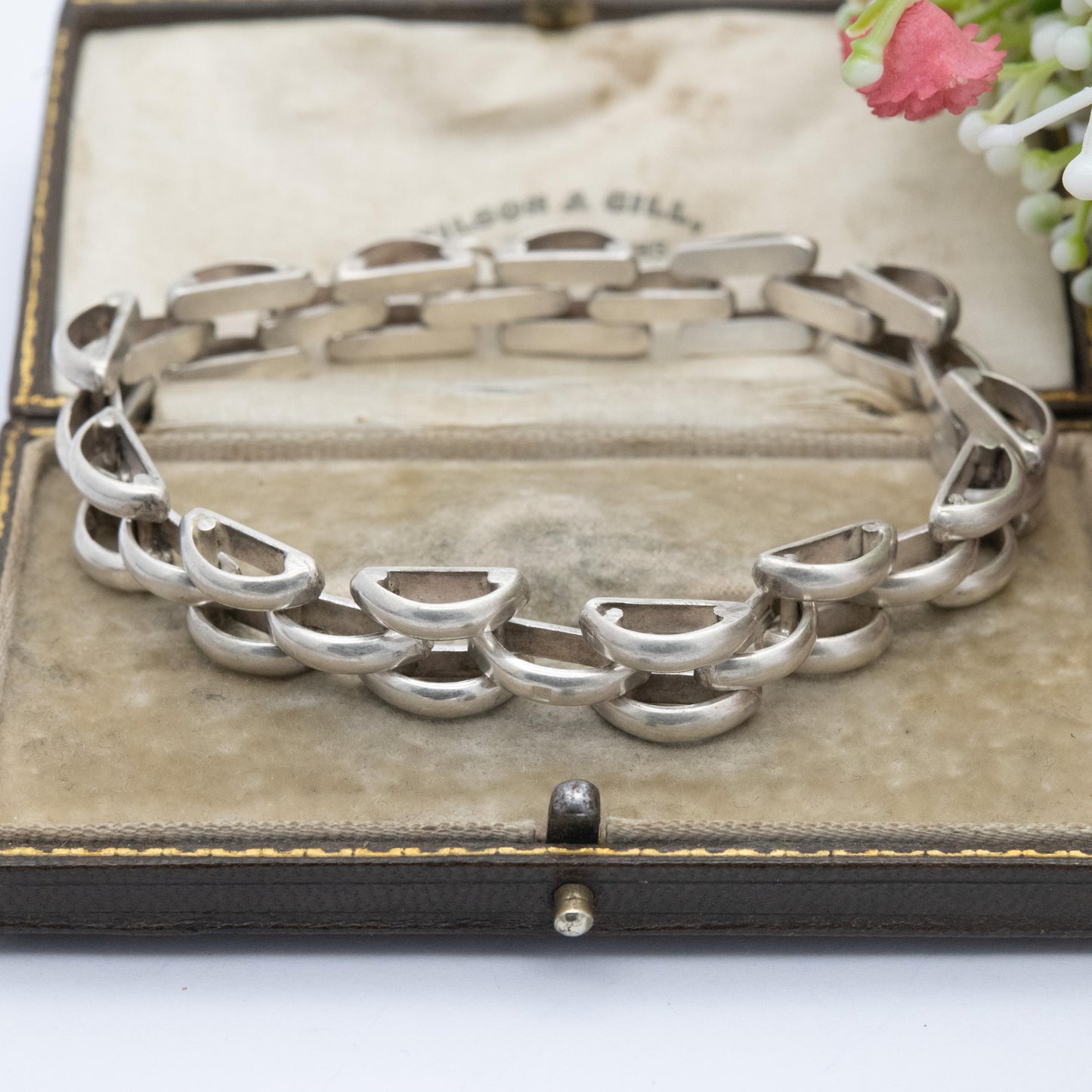 Vintage Egyptian Silver Panther Link Bracelet - Chunky Unisex Everyday Silver Jewellery