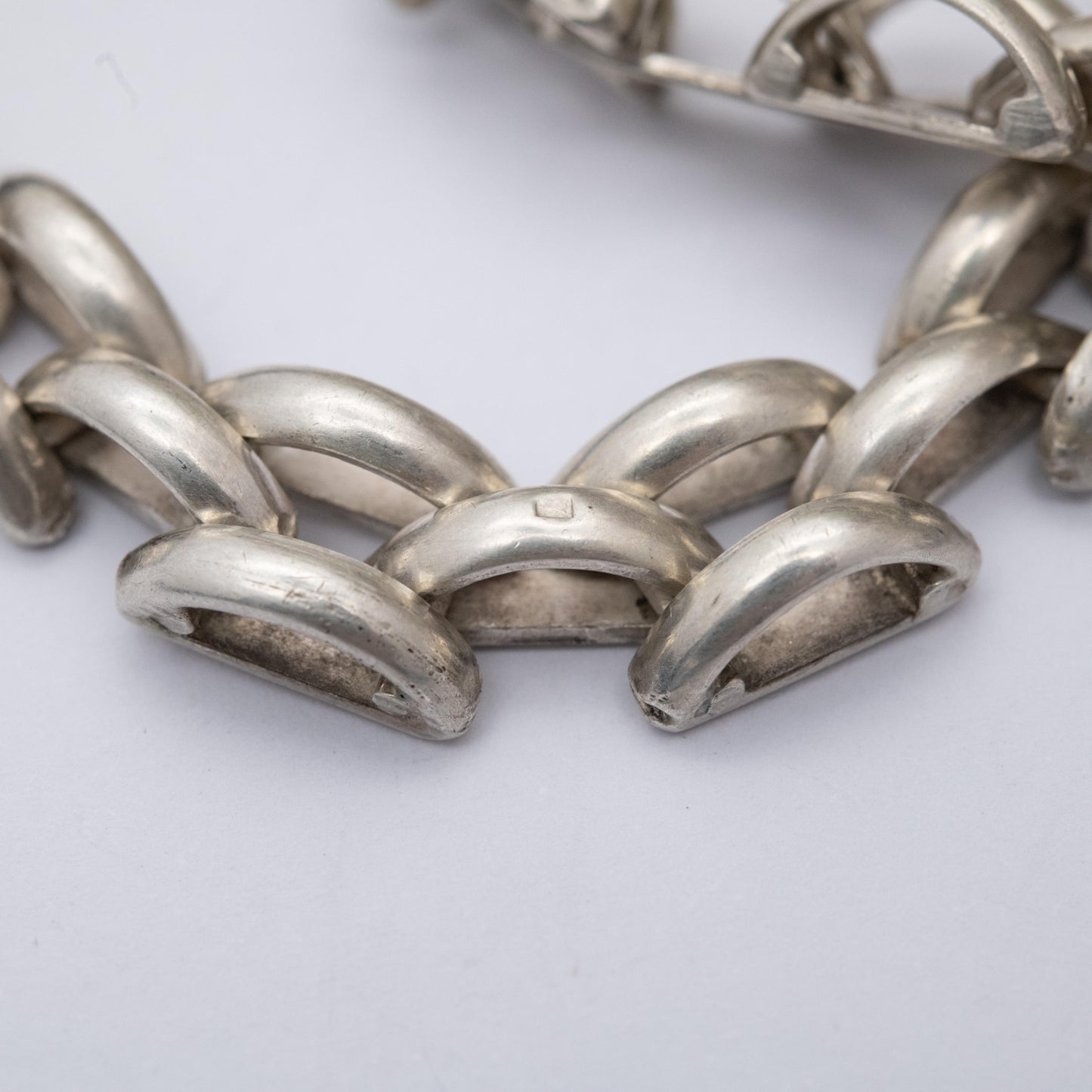 Vintage Egyptian Silver Panther Link Bracelet - Chunky Unisex Everyday Silver Jewellery