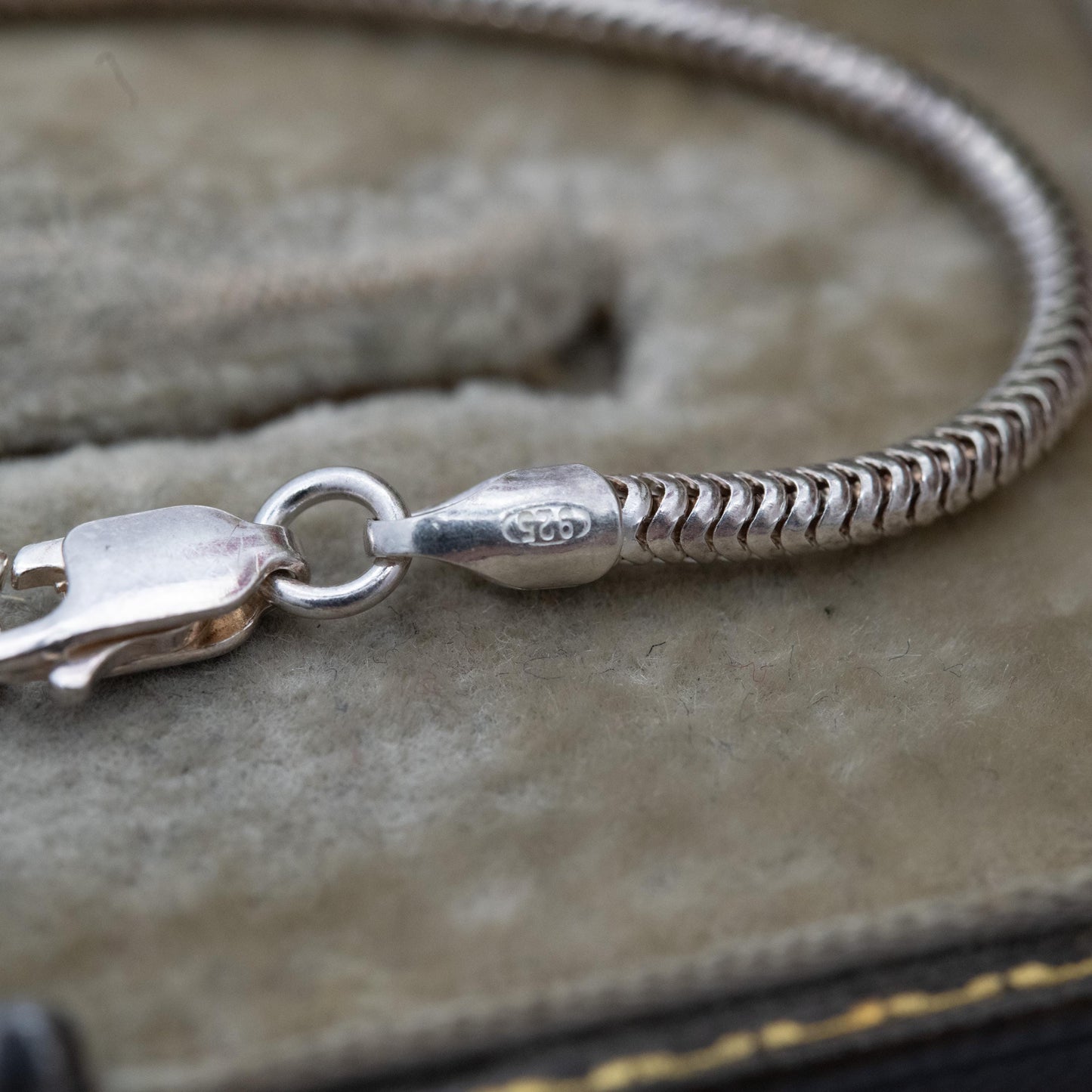 Sterling Silver Snake Link Chain Bracelet - Adjustable Length | Unisex Gift