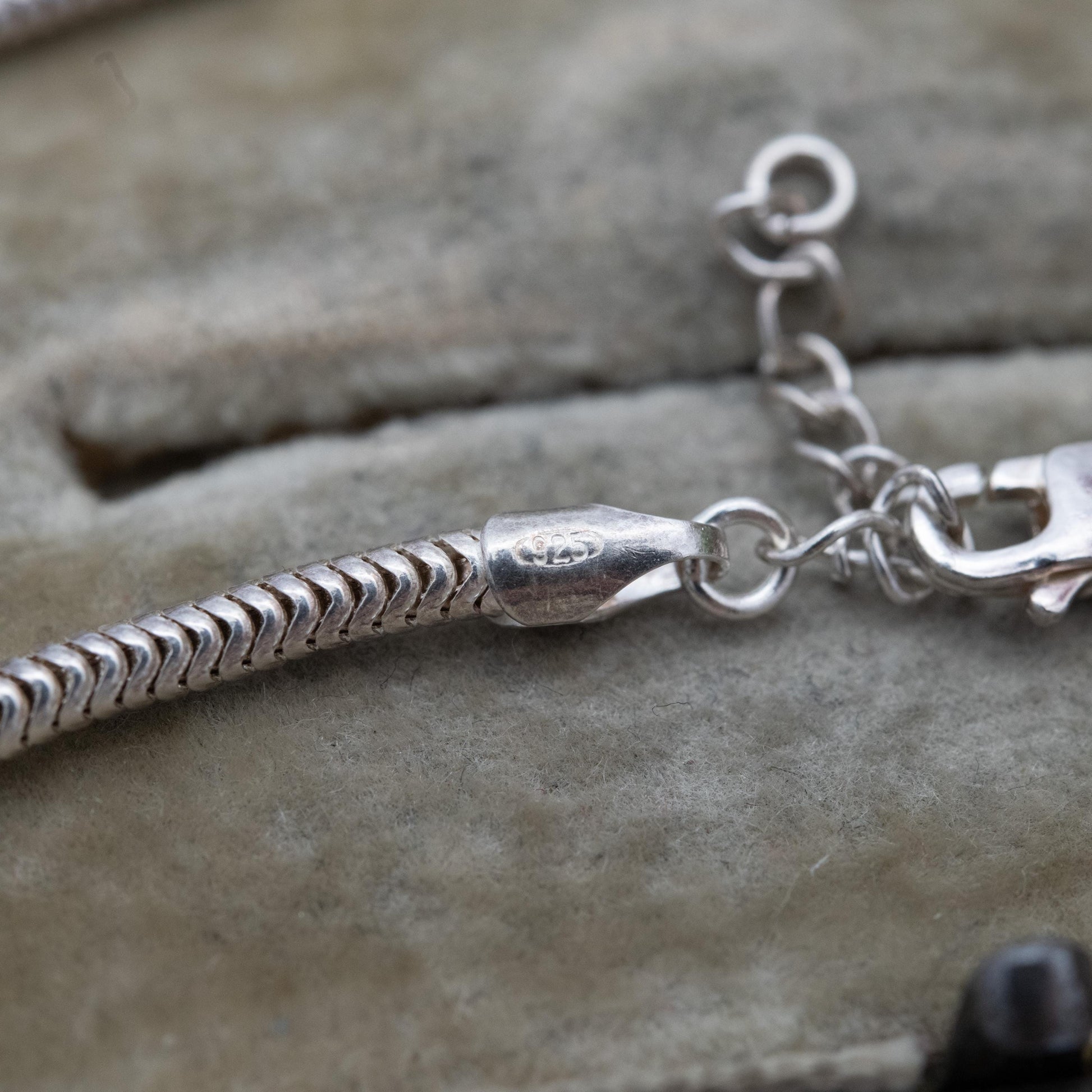 Sterling Silver Snake Link Chain Bracelet - Adjustable Length | Unisex Gift