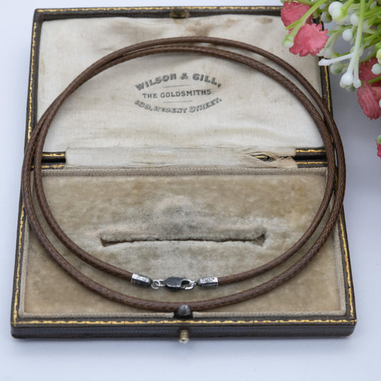 Sterling Silver Clasp Cord Necklace 20"