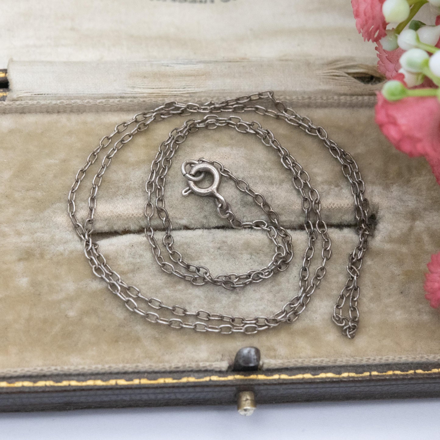 Vintage Sterling Silver Trace Chain Necklace 20" - Thin Silver Necklace Cable Link | Unisex Necklace Gift