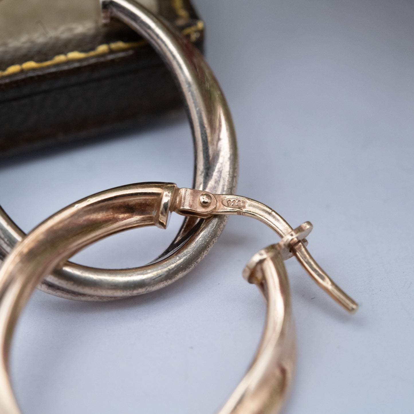 Vintage Sterling Silver Gold Plated Hoop Earrings - Twisted Minimalist Design | Everyday Jewellery | Gift for Her