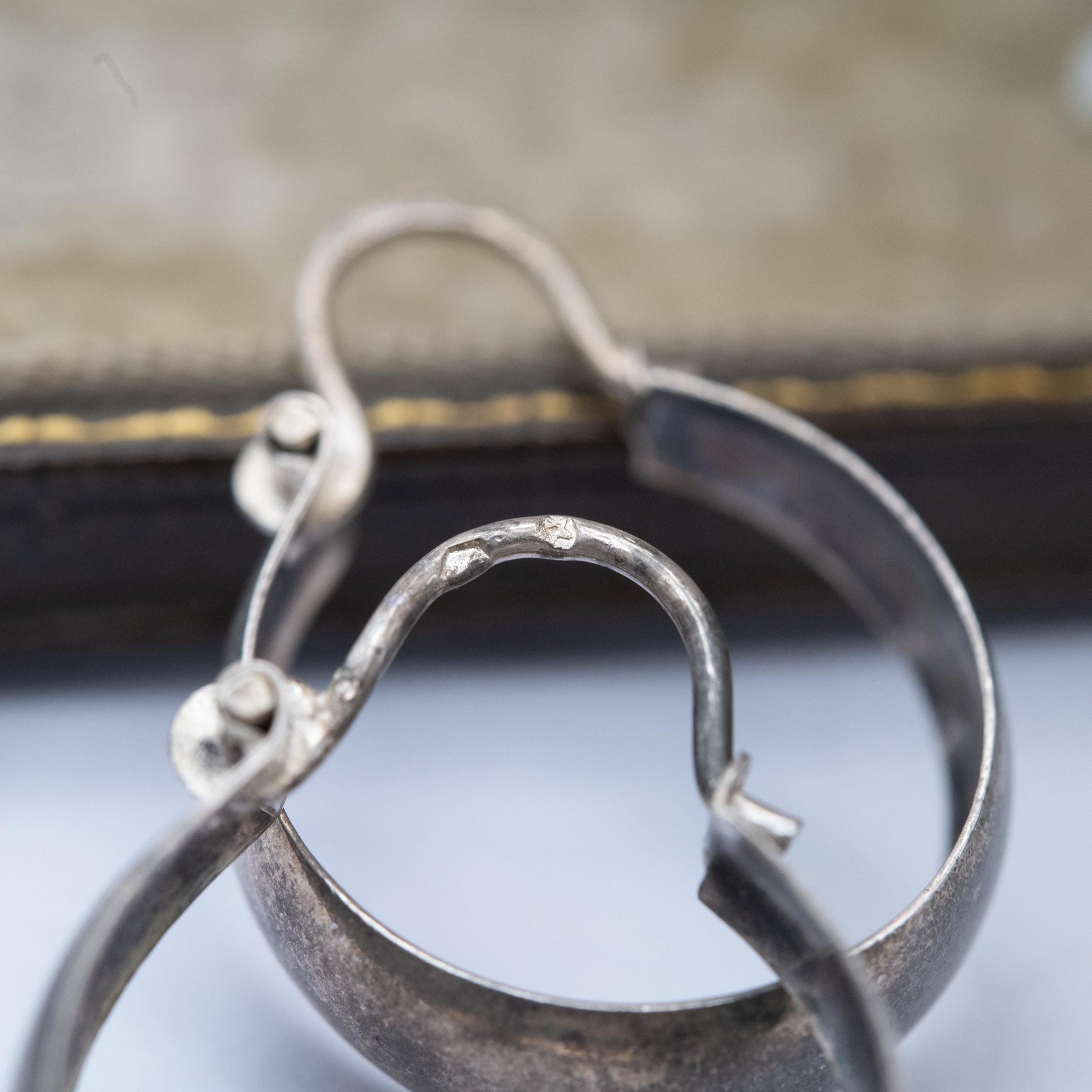 Vintage Sterling Silver Hoop Earrings - Minimalist Design | Everyday Jewellery | Gift for Her