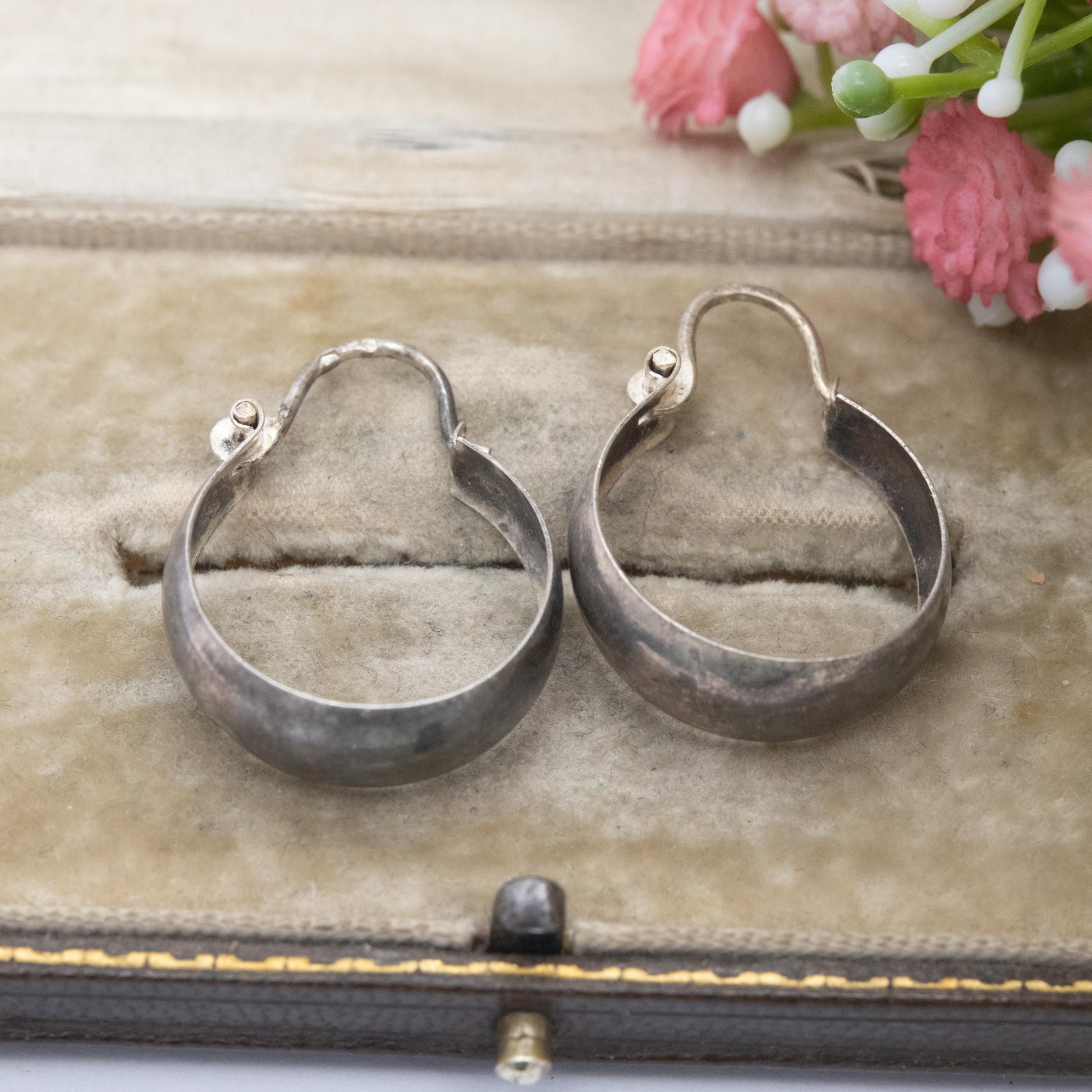 Vintage Sterling Silver Hoop Earrings - Minimalist Design | Everyday Jewellery | Gift for Her