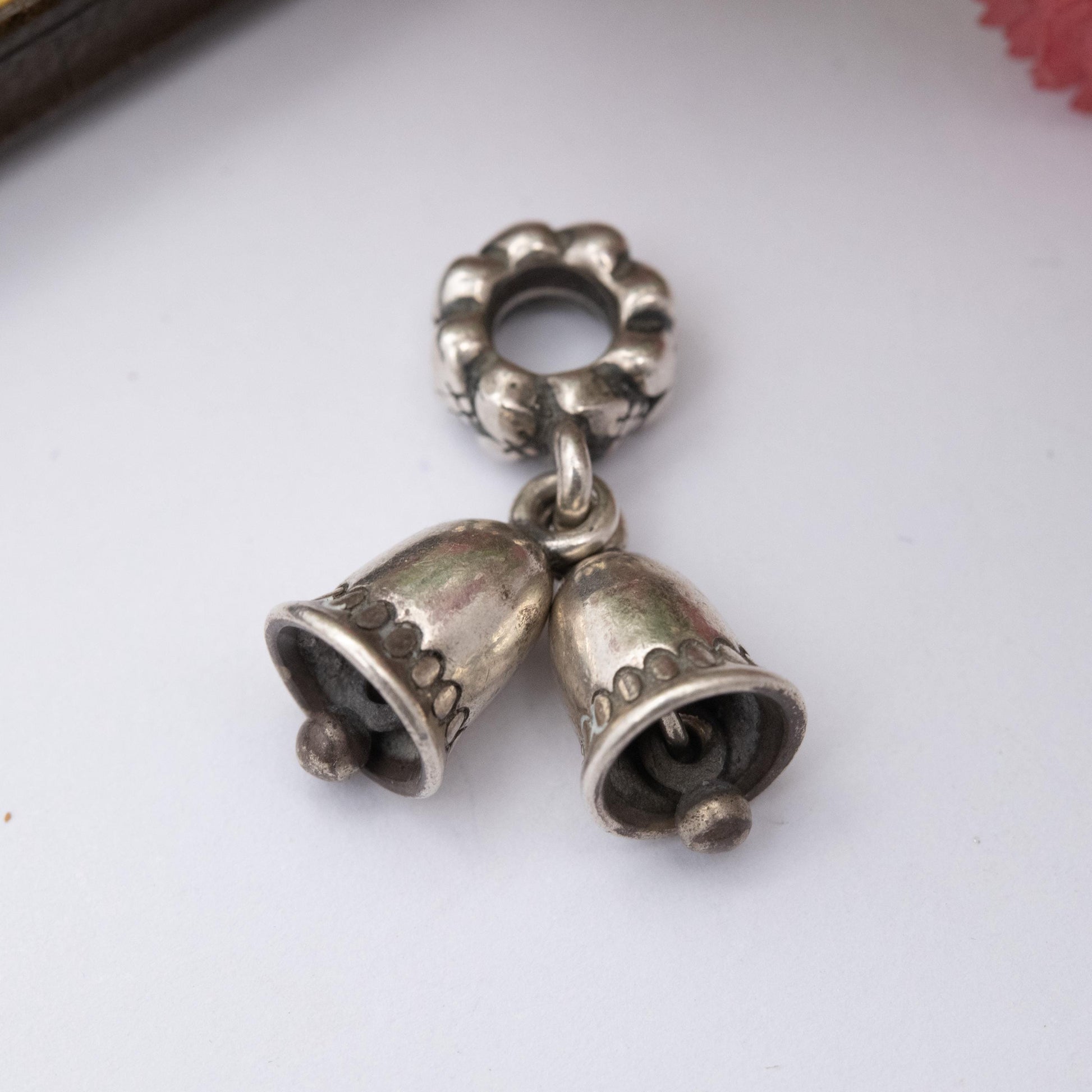 Sterling Silver Articulated Wedding Bells Charm Pendant