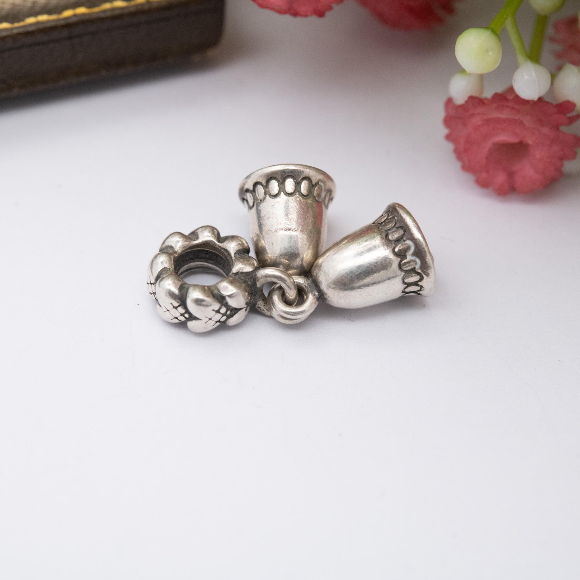 Sterling Silver Articulated Wedding Bells Charm Pendant