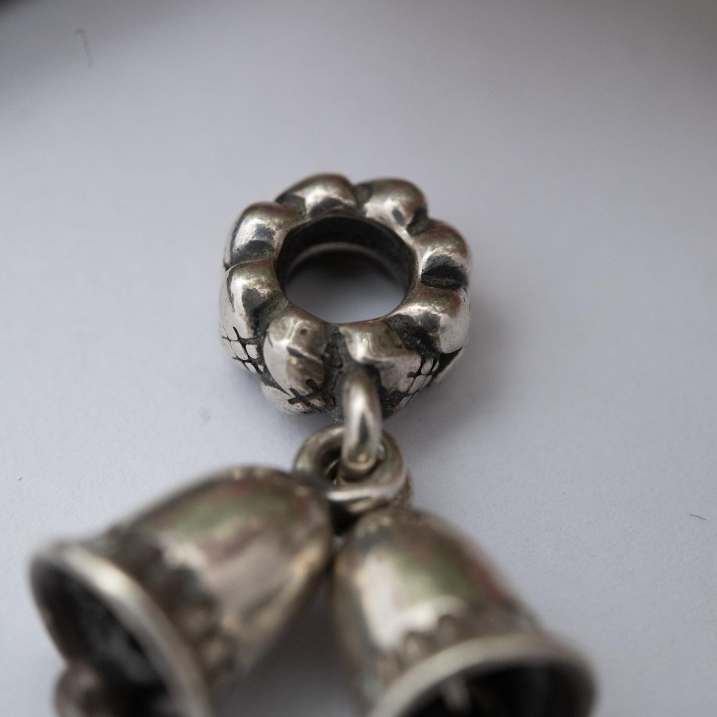 Sterling Silver Articulated Wedding Bells Charm Pendant