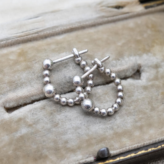 Pandora Sterling Silver Beaded Hoop Earrings - Everyday Designer Jewellery | Gift for Her