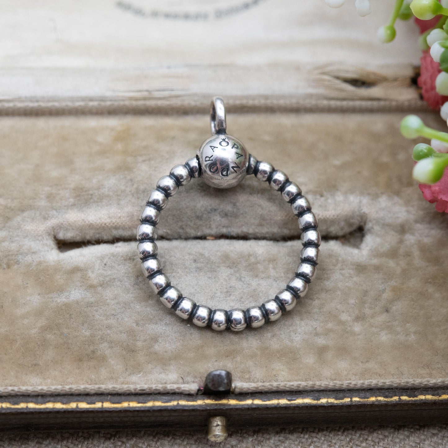Pandora Sterling Silver Beaded O Pendant - Love Heart Jewellery | Openwork Circle Shape | Unisex Gift for Necklace Chain