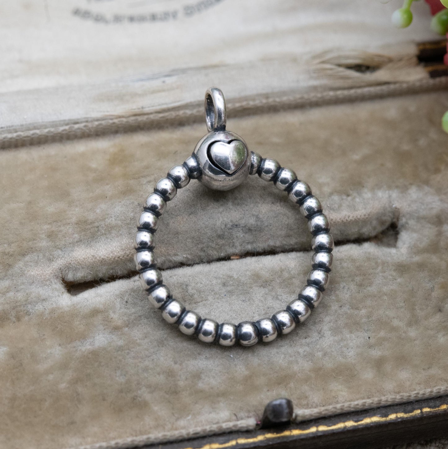 Pandora Sterling Silver Beaded O Pendant - Love Heart Jewellery | Openwork Circle Shape | Unisex Gift for Necklace Chain