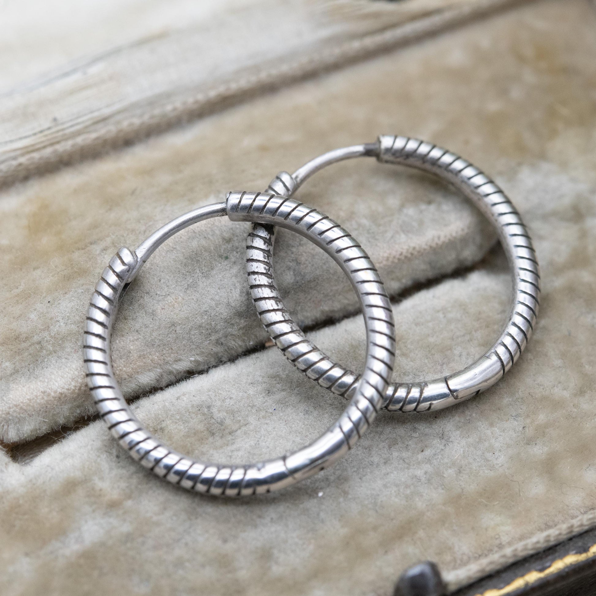 Pandora Sterling Silver Hoop Earrings - Textured Charm Hoops | Everyday Jewellery Gift for Her