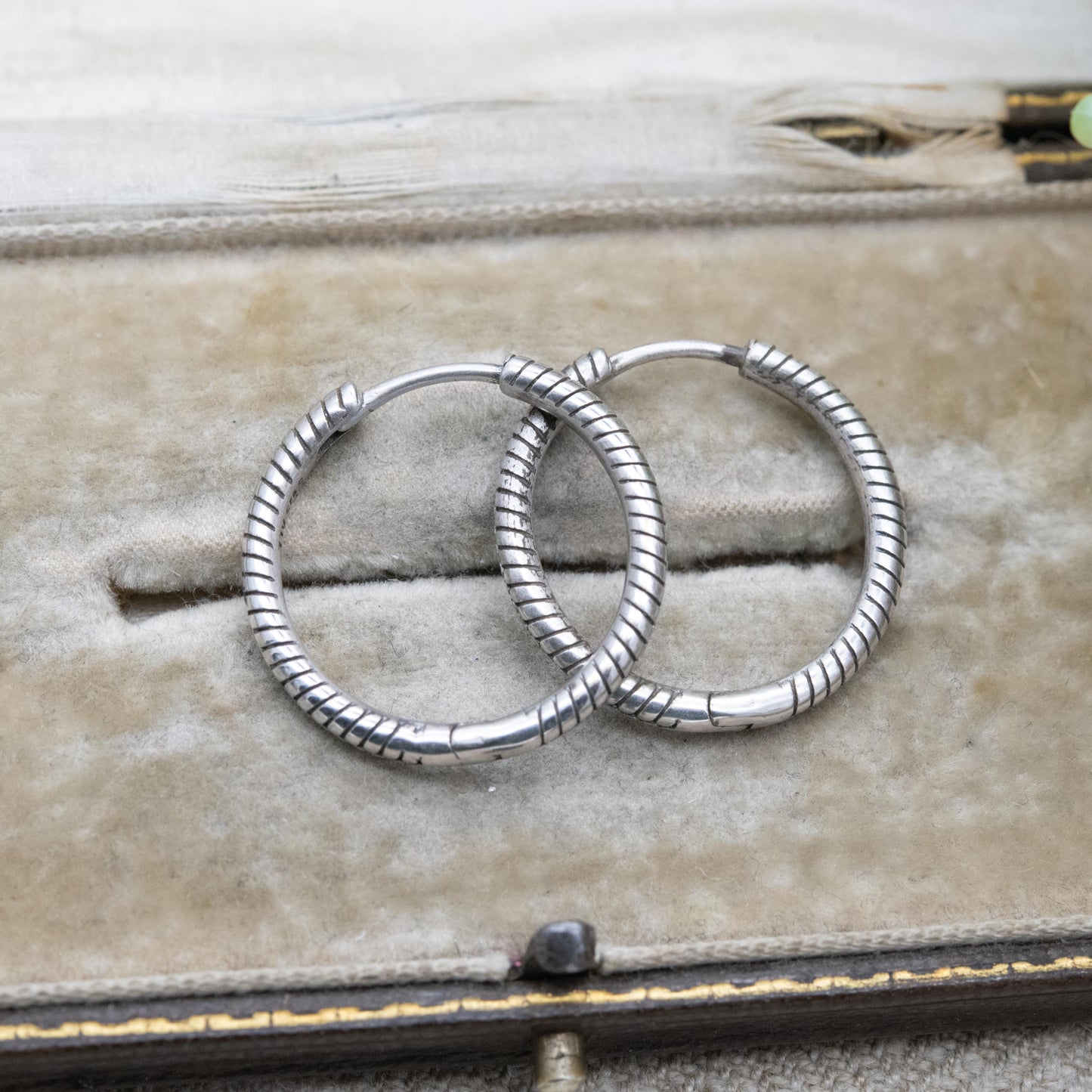 Pandora Sterling Silver Hoop Earrings - Textured Charm Hoops | Everyday Jewellery Gift for Her