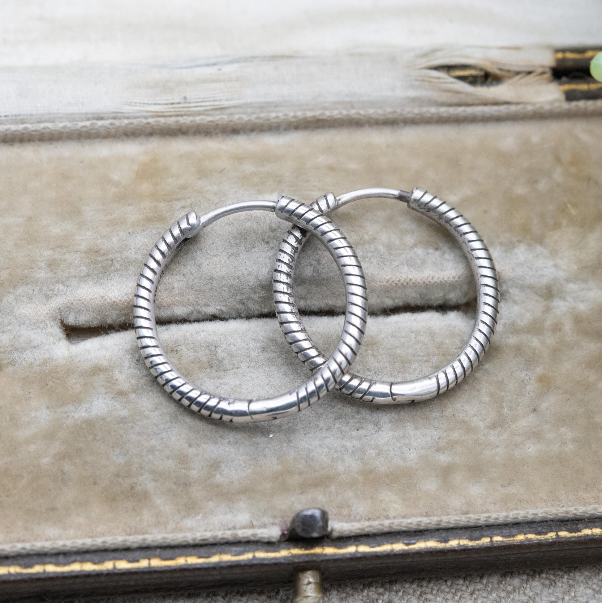 Pandora Sterling Silver Hoop Earrings - Textured Charm Hoops | Everyday Jewellery Gift for Her