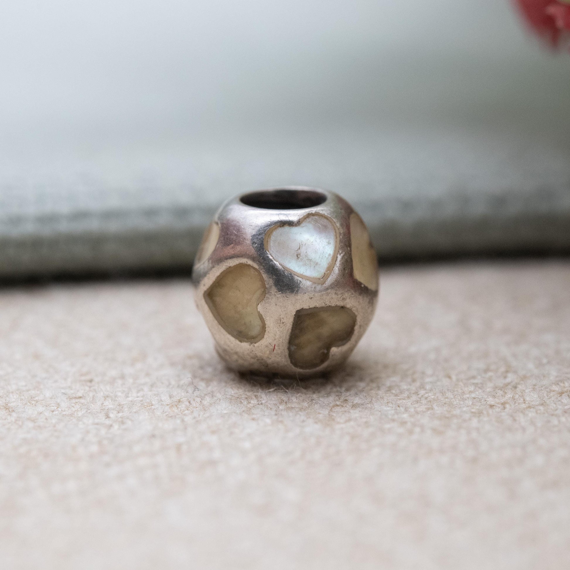 Pandora Sterling Silver Mother of Pearl Love Heart Charm Pendant - Designer Gift for Charm Bracelet