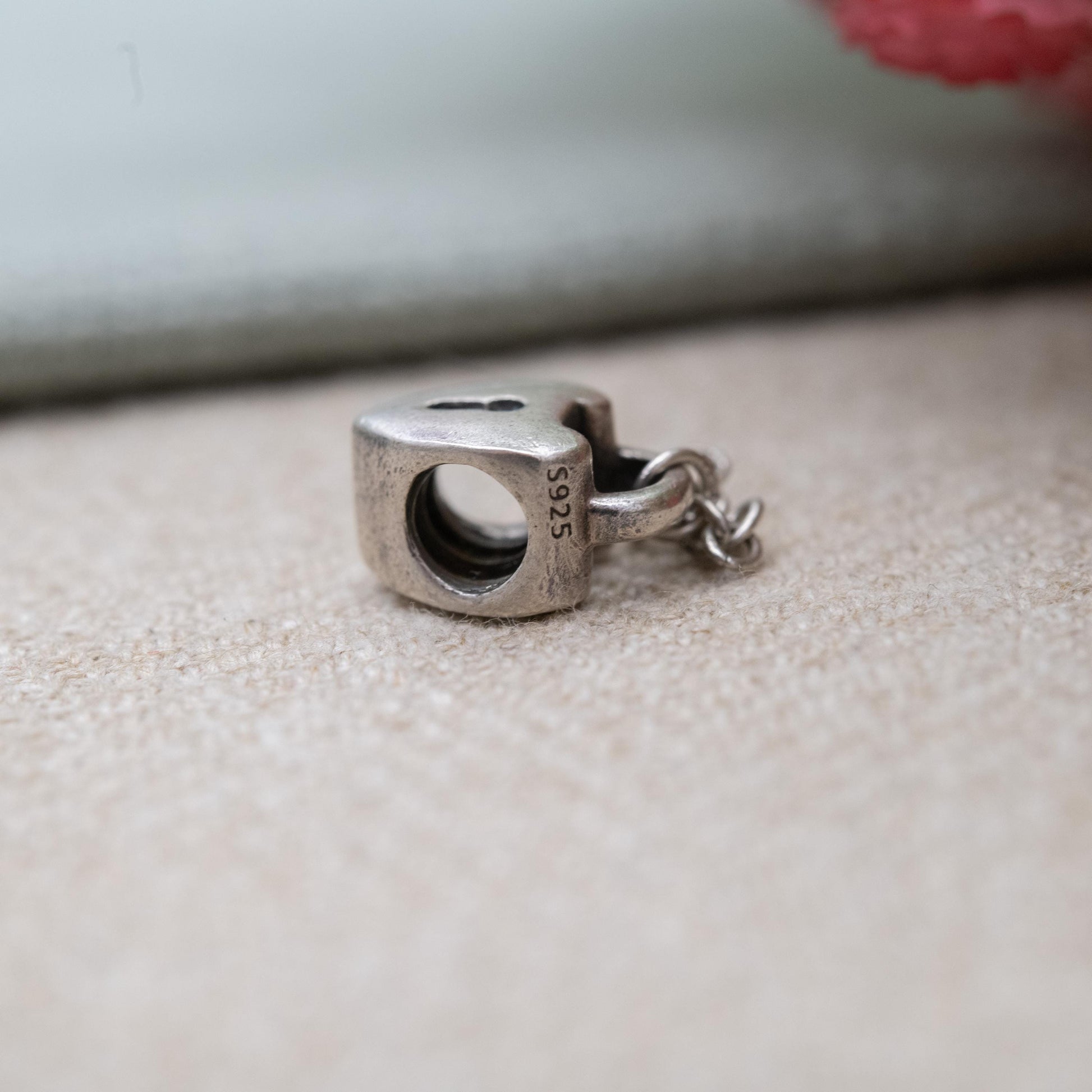 Pandora Sterling Silver Love Heart Lock and Key Charm Pendant - Designer Gift for Charm Bracelet