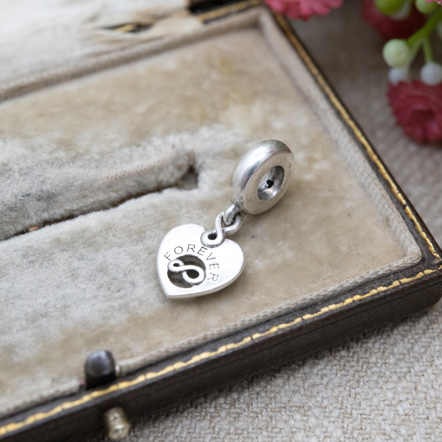 Pandora Sterling Silver Friends Forever Infinity Heart Charm Pendant - Love Heart | Designer Gift for Charm Bracelet