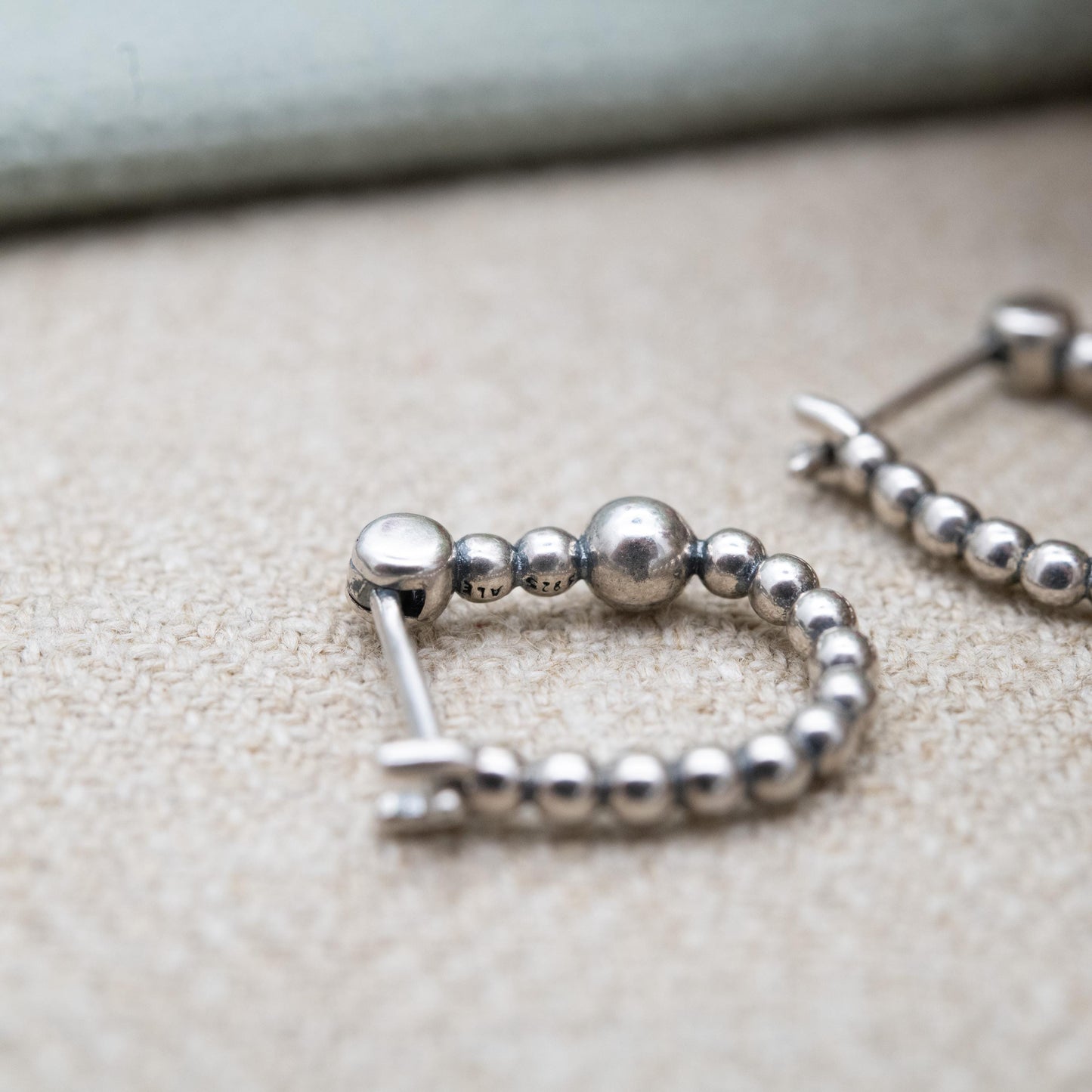Pandora Sterling Silver Beaded Hoop Earrings - Everyday Designer Jewellery