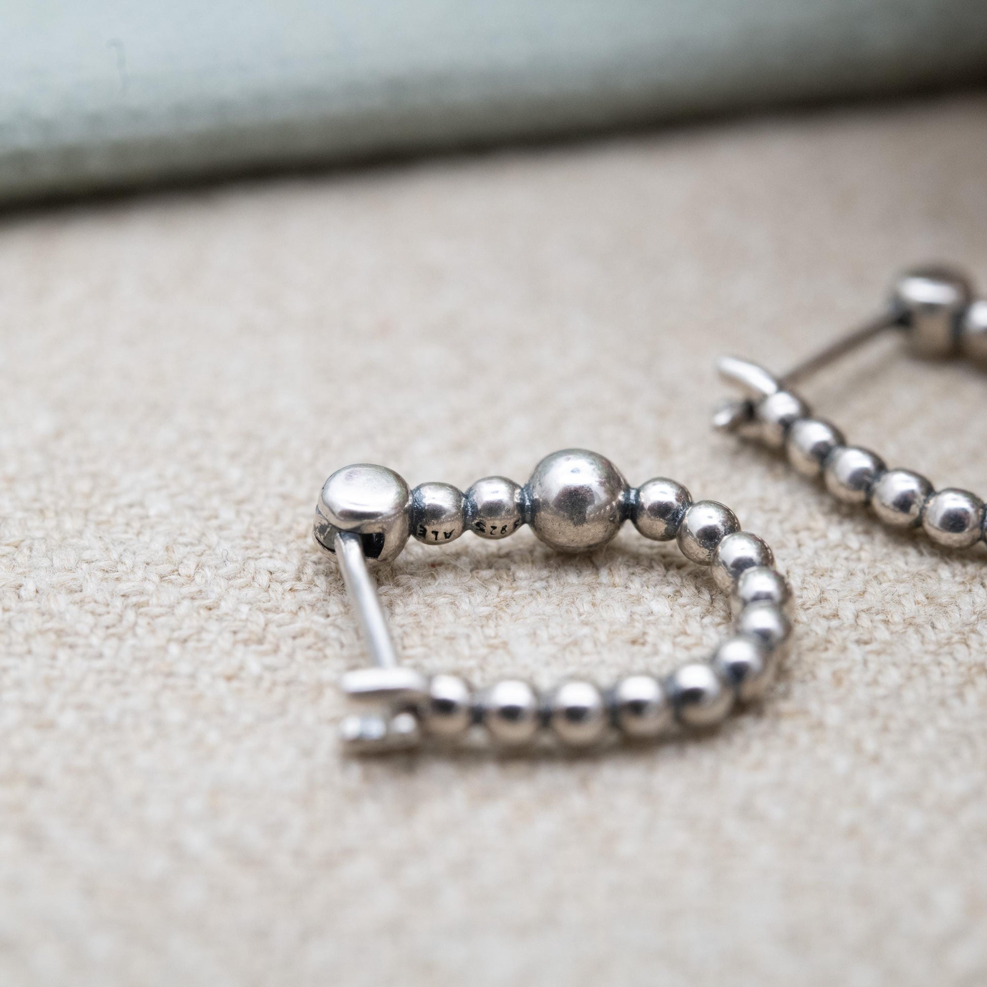 Pandora Sterling Silver Beaded Hoop Earrings - Everyday Designer Jewellery