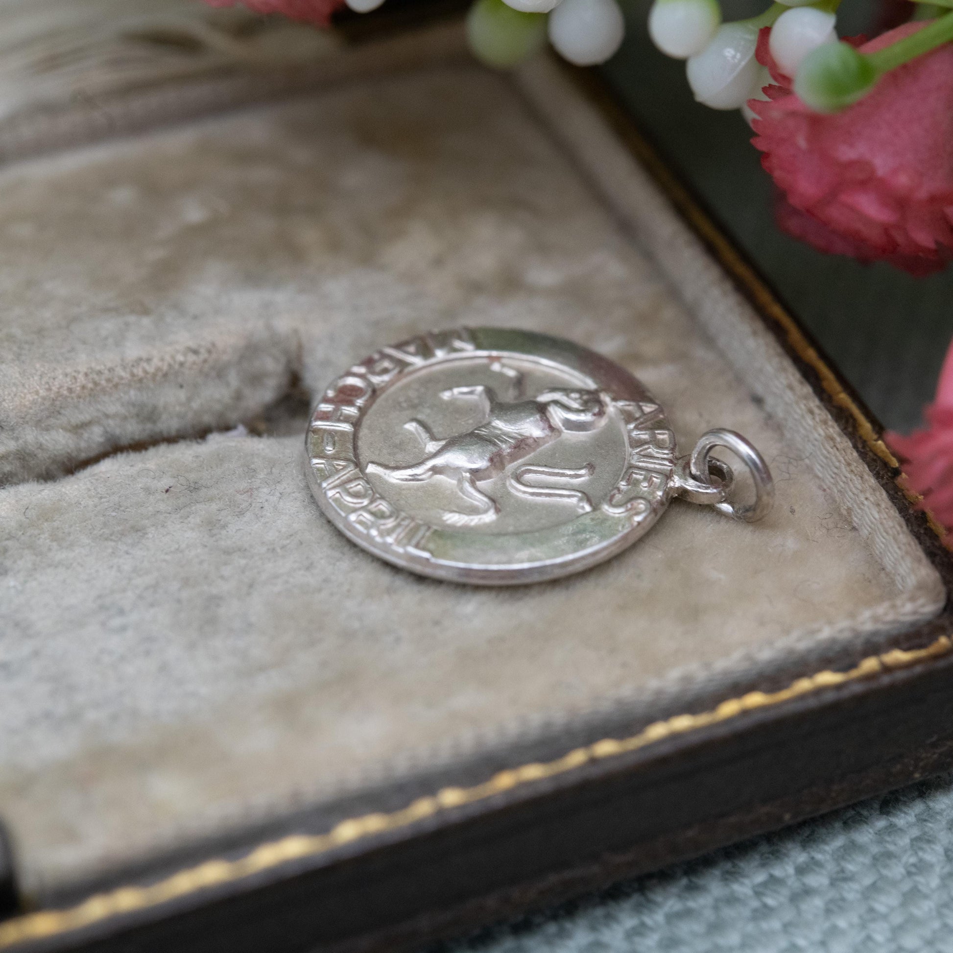 Vintage Sterling Silver Aries Charm Pendant - Ram Zodiac | Star Sign | March April Birthday Gift