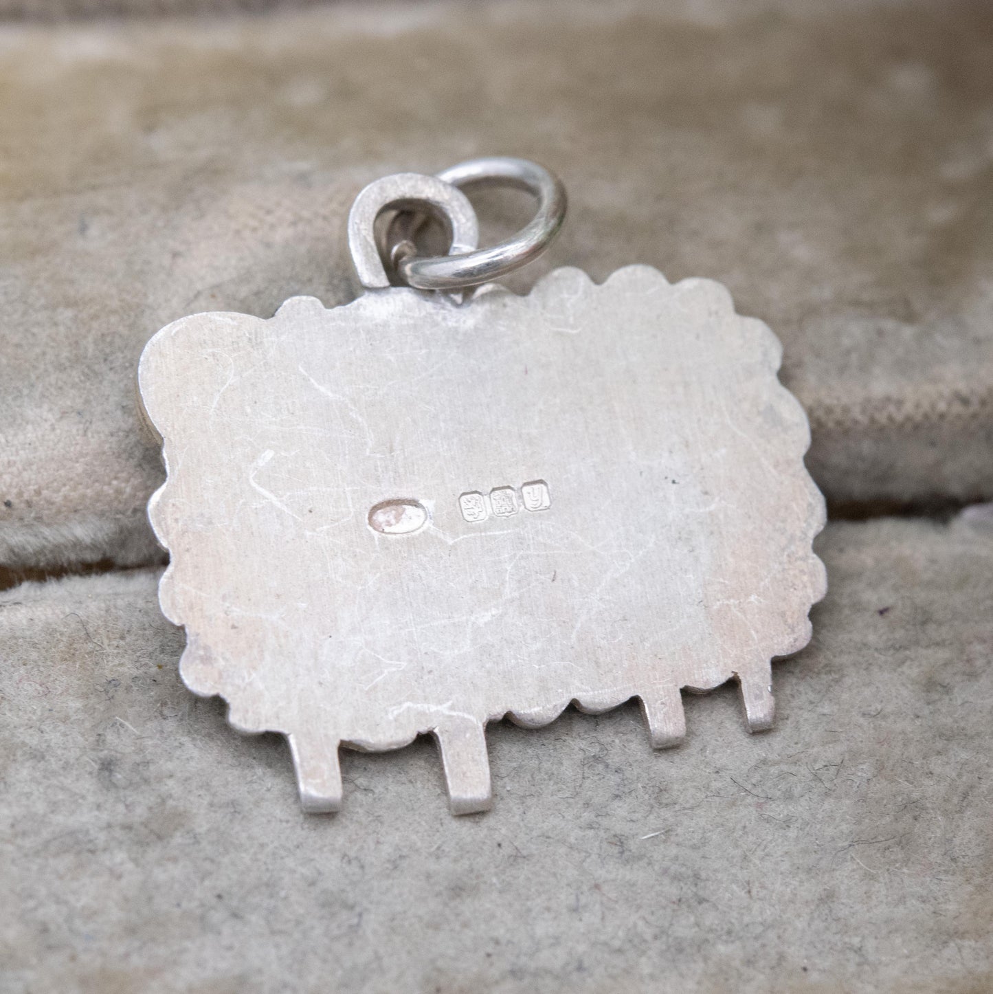 Vintage Sterling Silver Enamel Sheep Charm Pendant 1998 - Scottish Gift for Bracelet Necklace