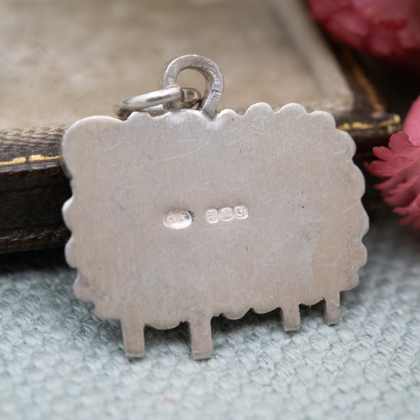 Vintage Sterling Silver Enamel Sheep Charm Pendant 1998 - Scottish Gift for Bracelet Necklace